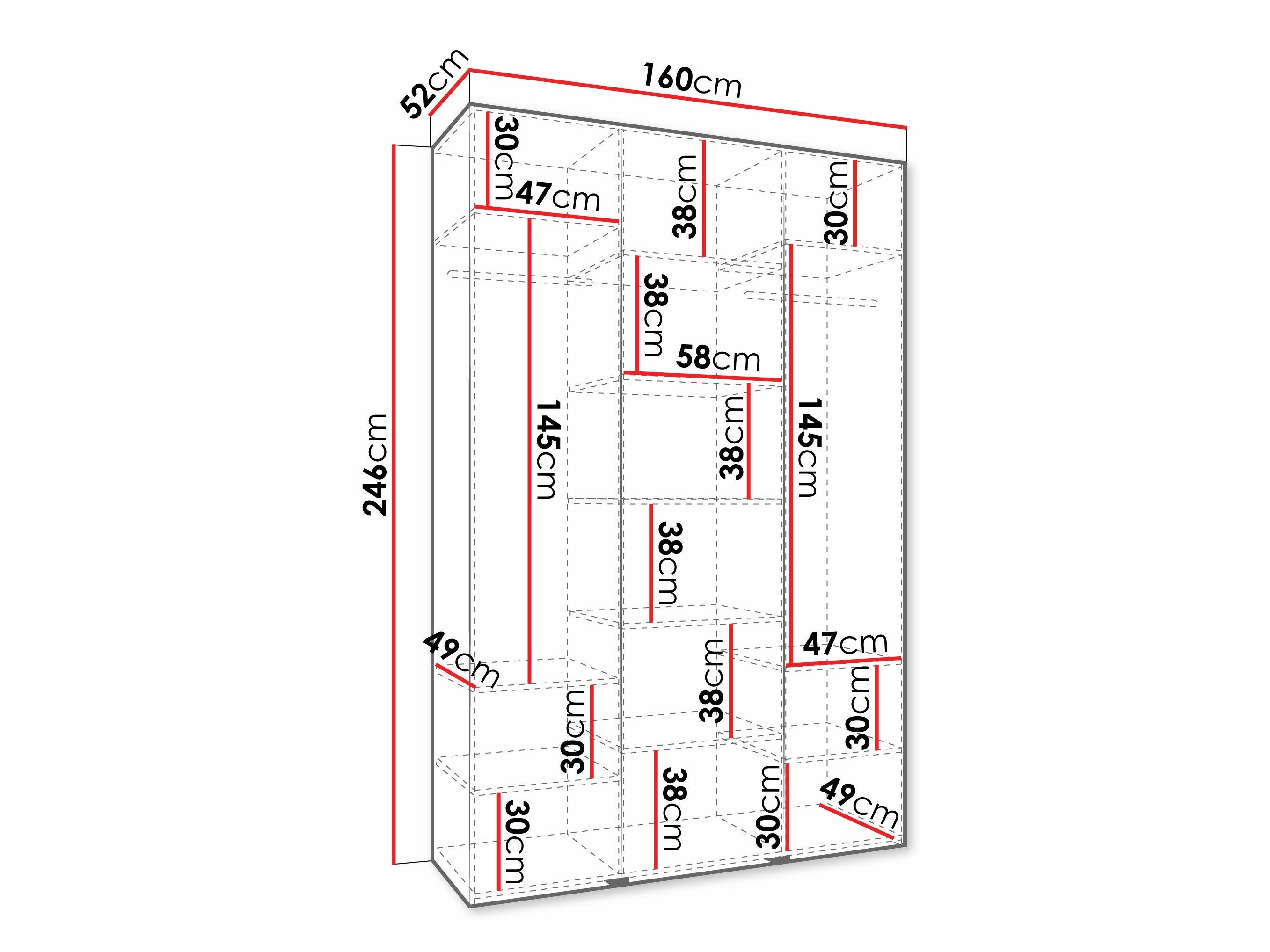 Kledingkast Hartford 571 (Wit)