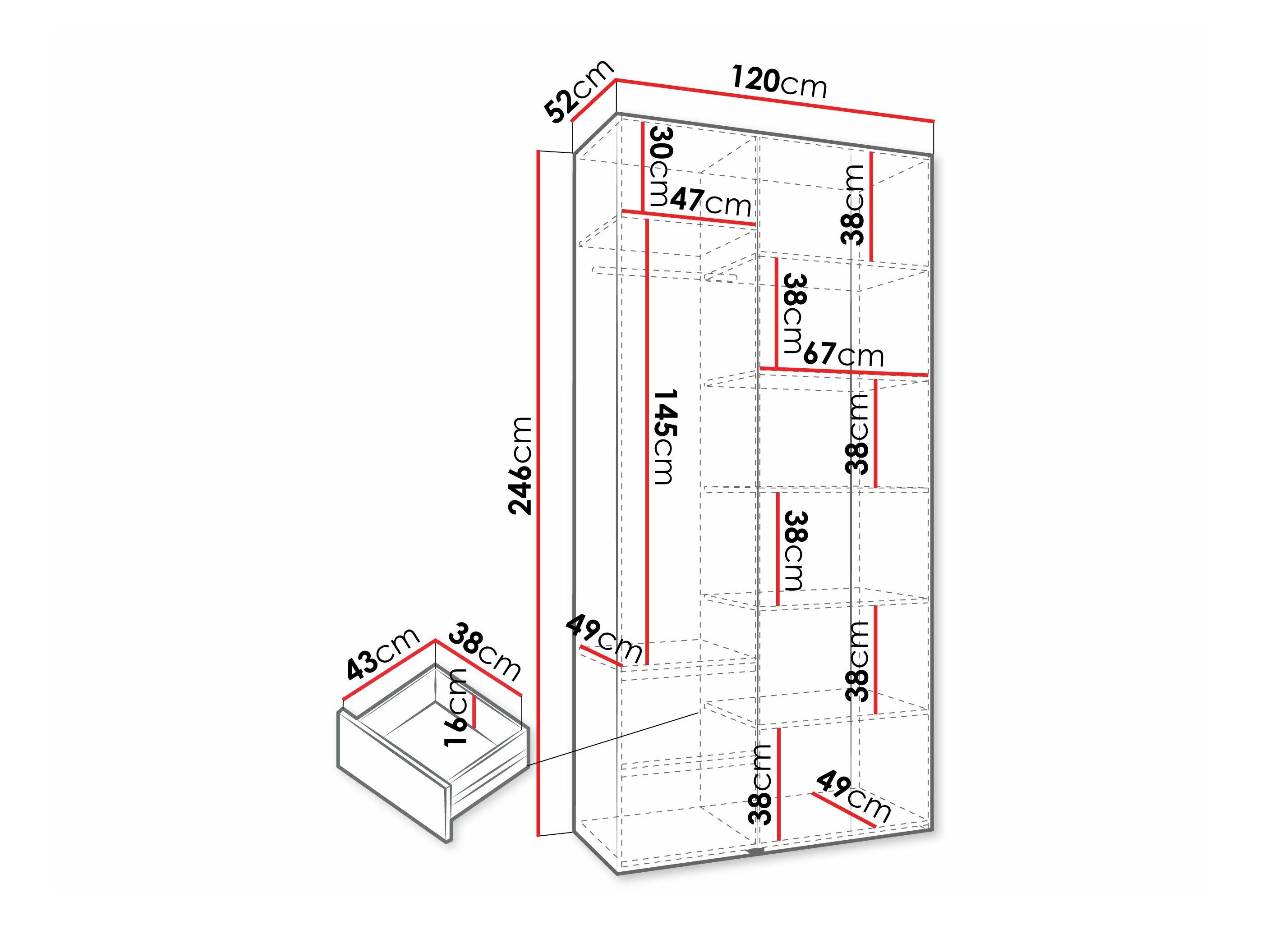 Garderobeskab Hartford 573 (Hvid)