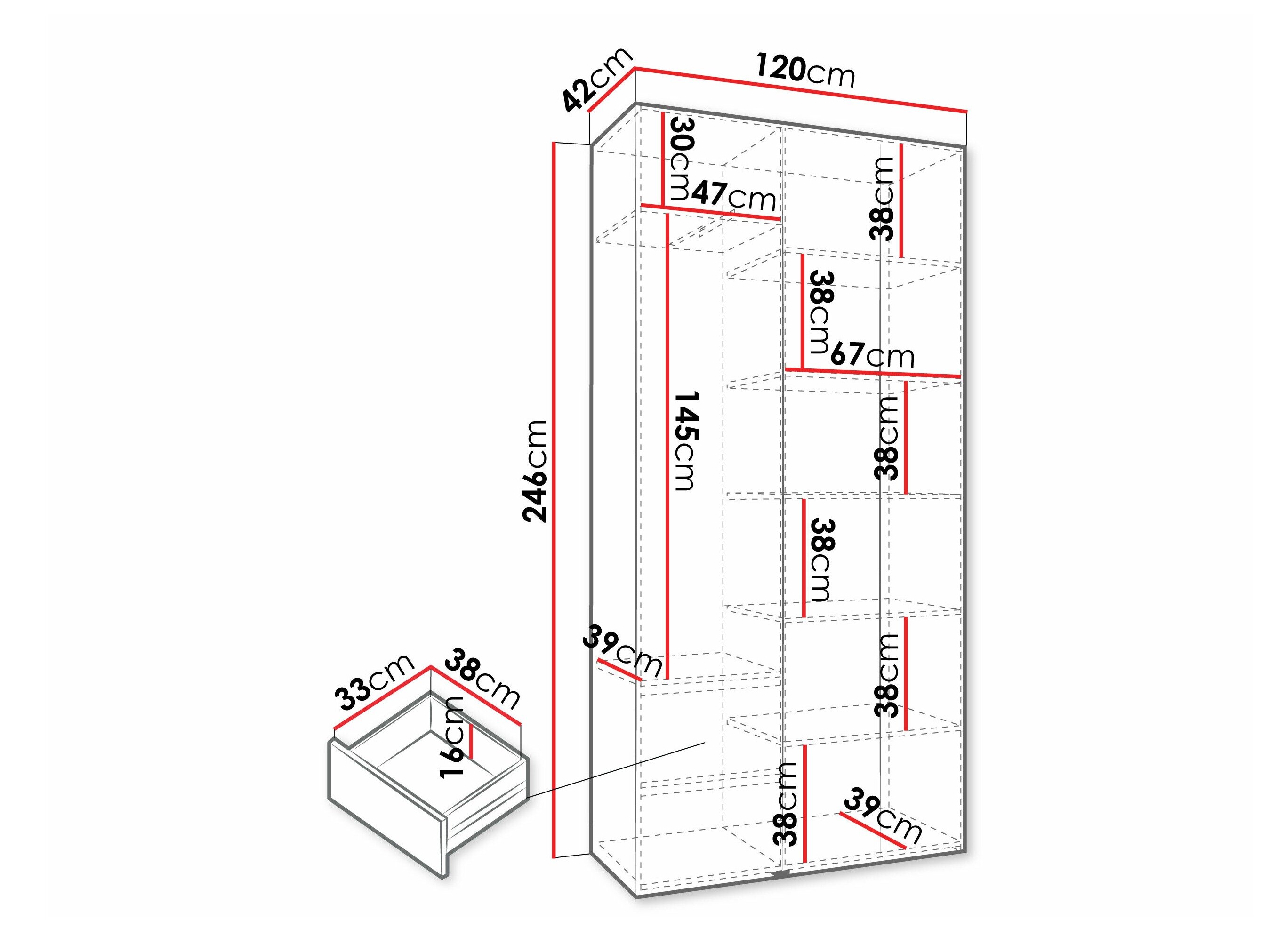 Kledingkast Hartford 573 (Wit)