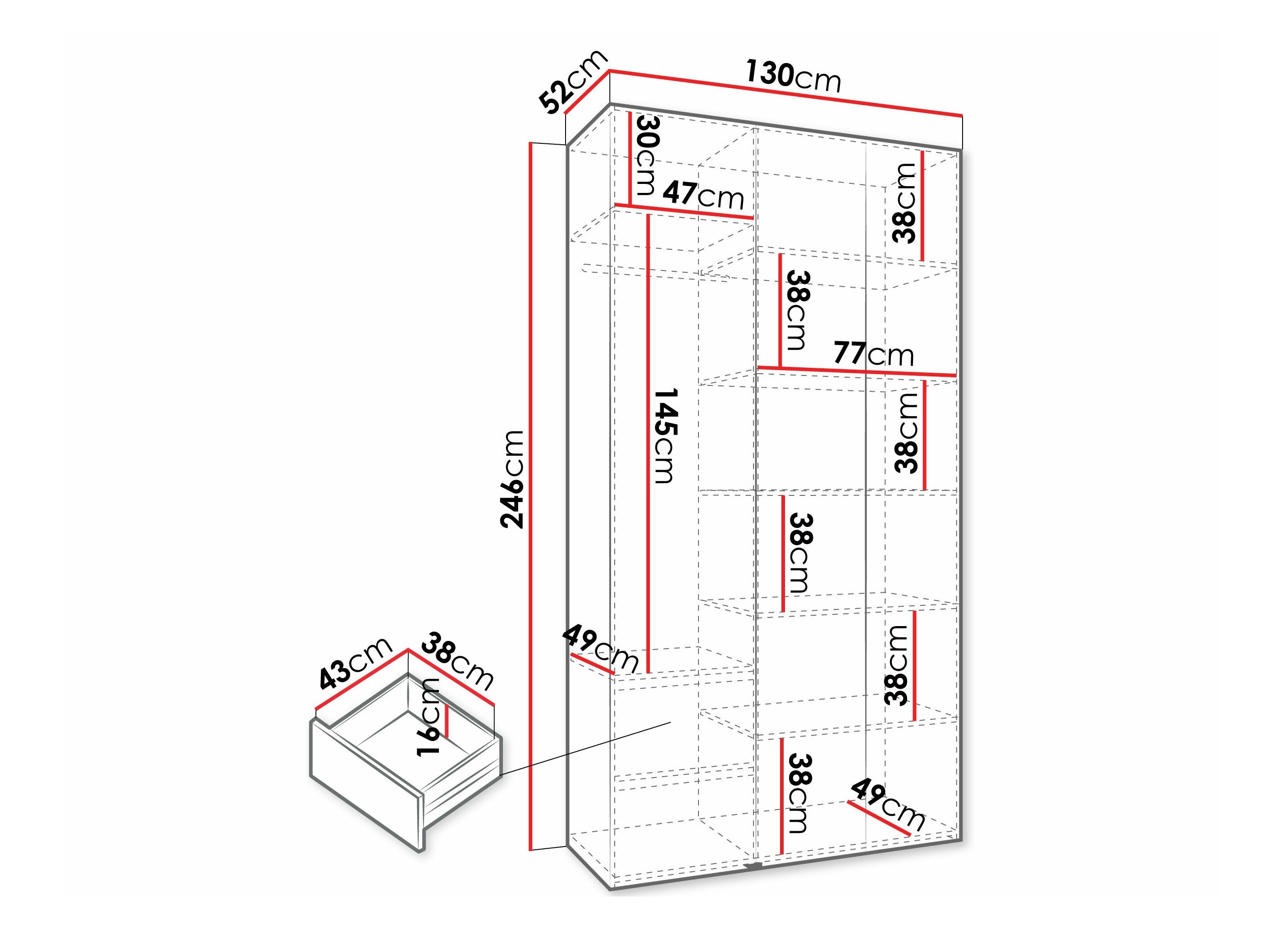 Kledingkast Hartford 573 (Wit)