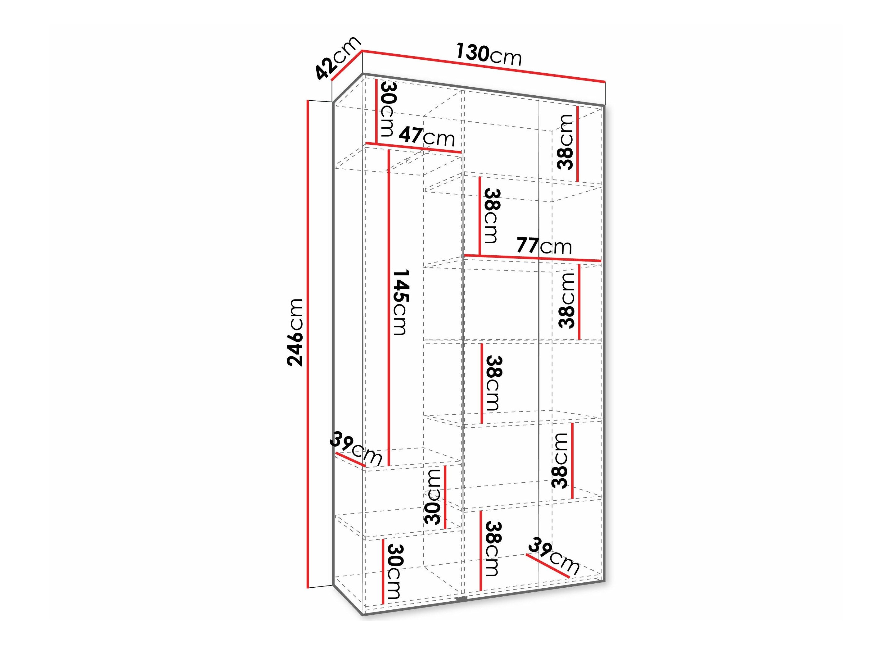 Kledingkast Hartford 573 (Wit)