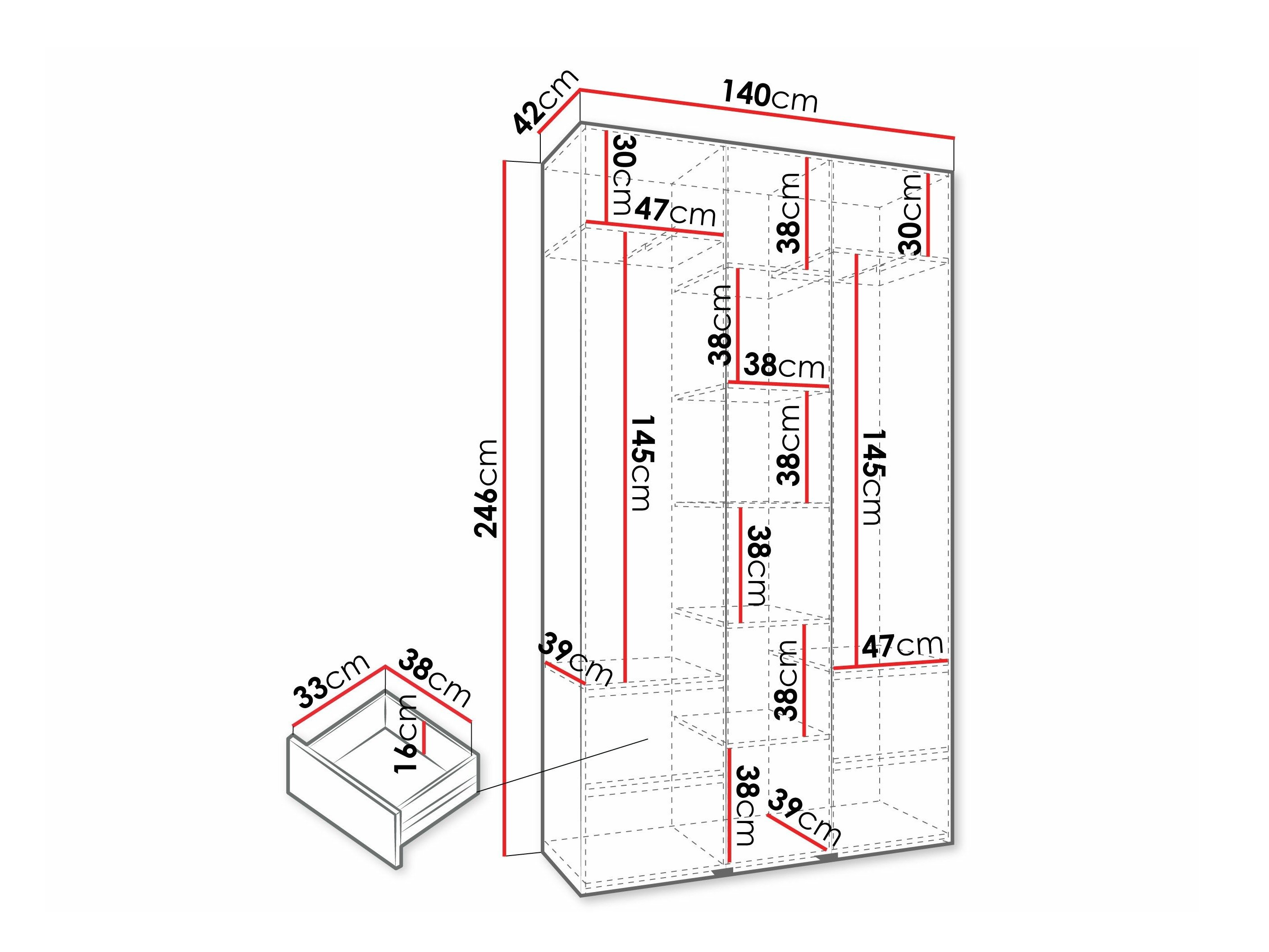 Kledingkast Hartford 573 (Wit)