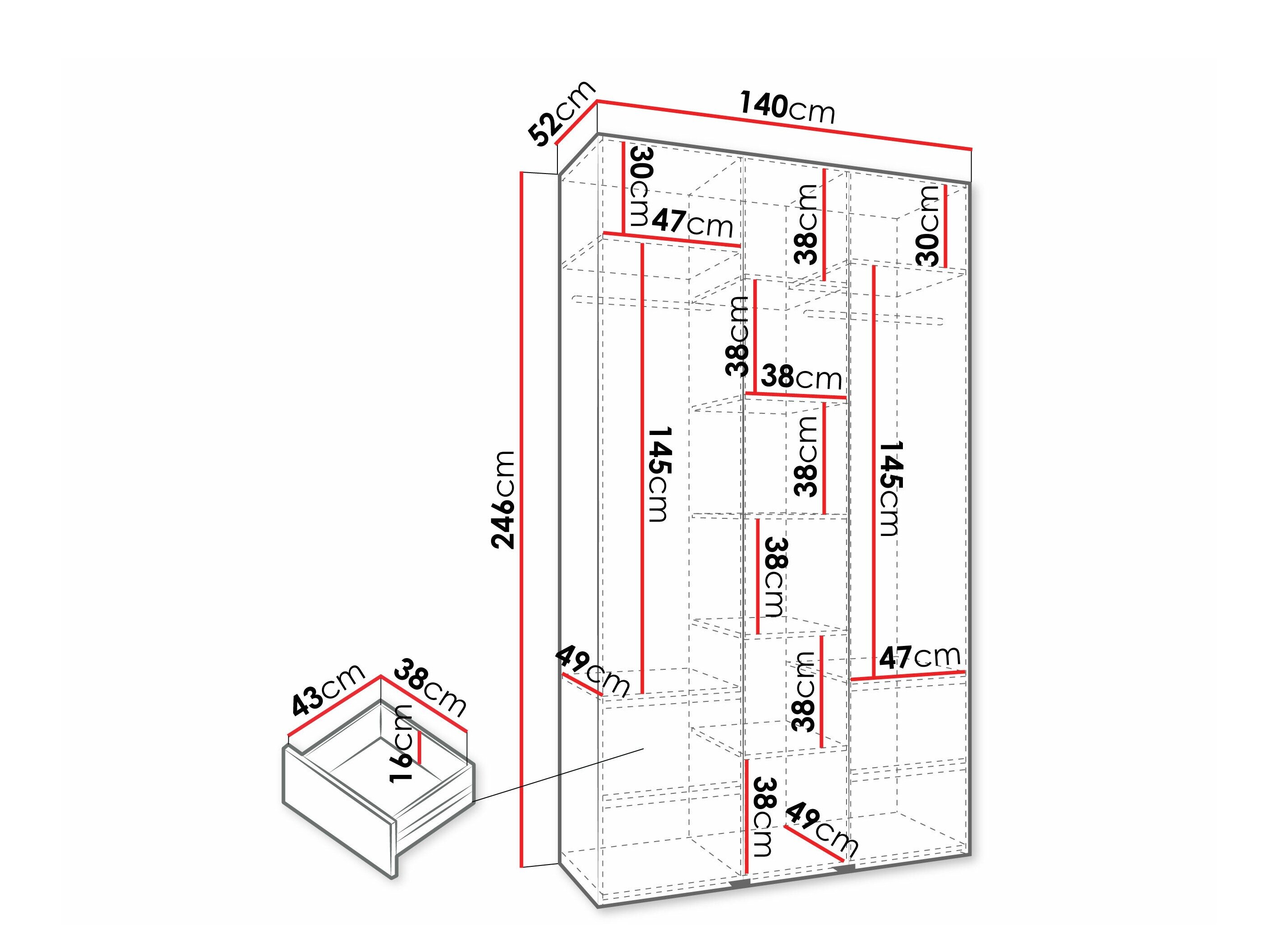 Kledingkast Hartford 573 (Wit)