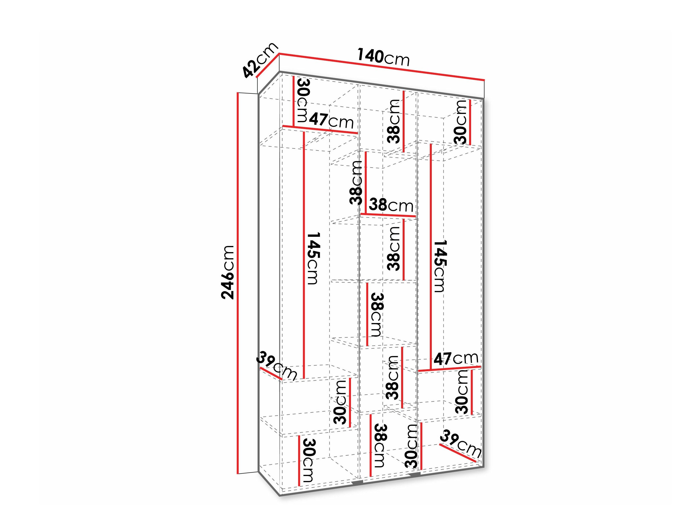 Kledingkast Hartford 573 (Wit)