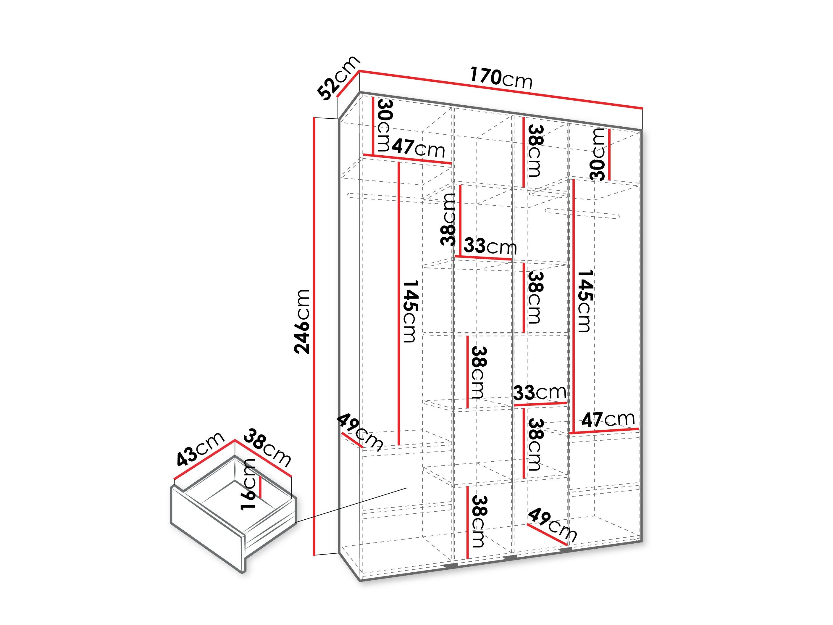 Garderobeskab Hartford 574 (Kashmir)