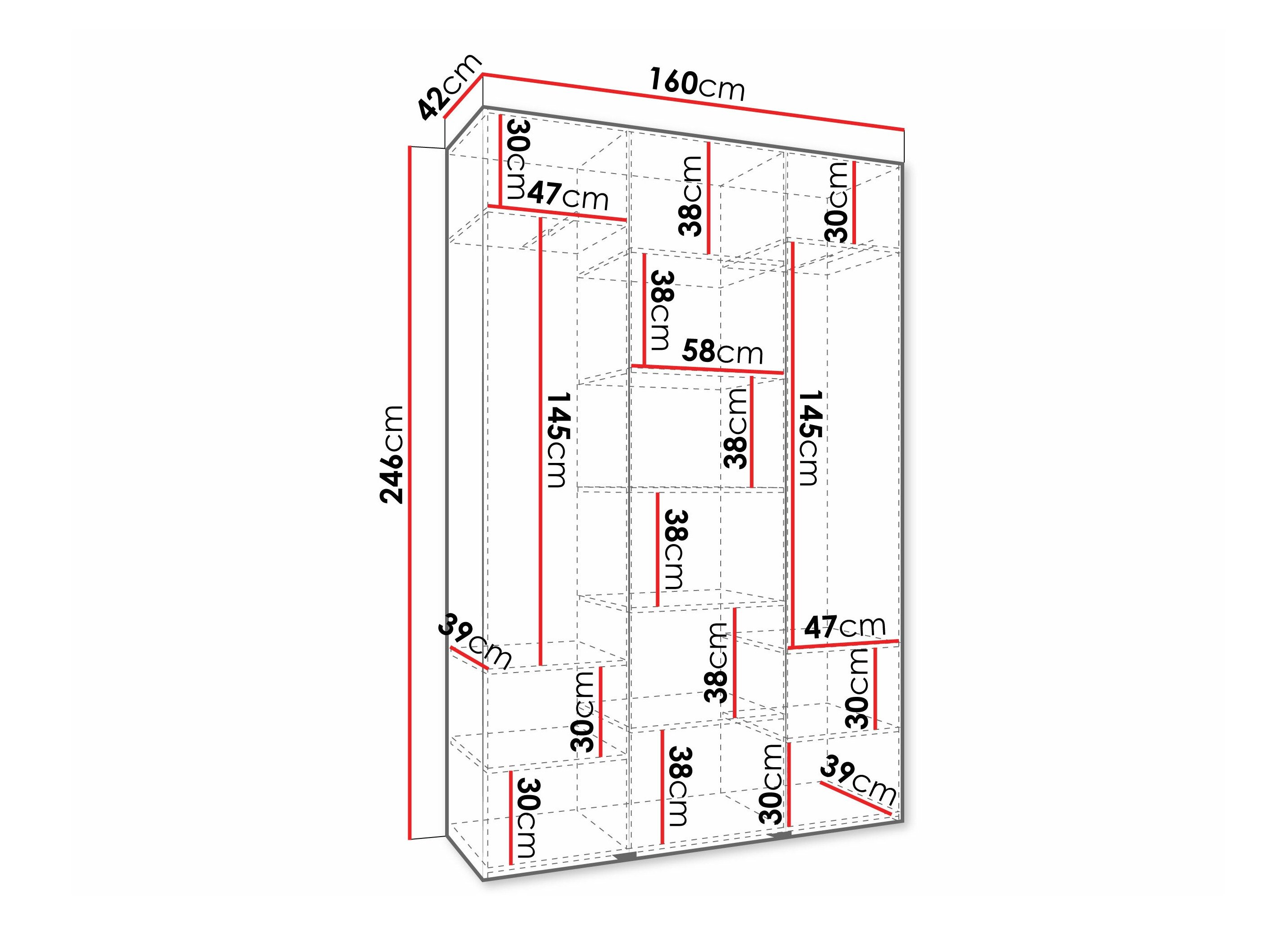 Kledingkast Hartford 573 (Wit)