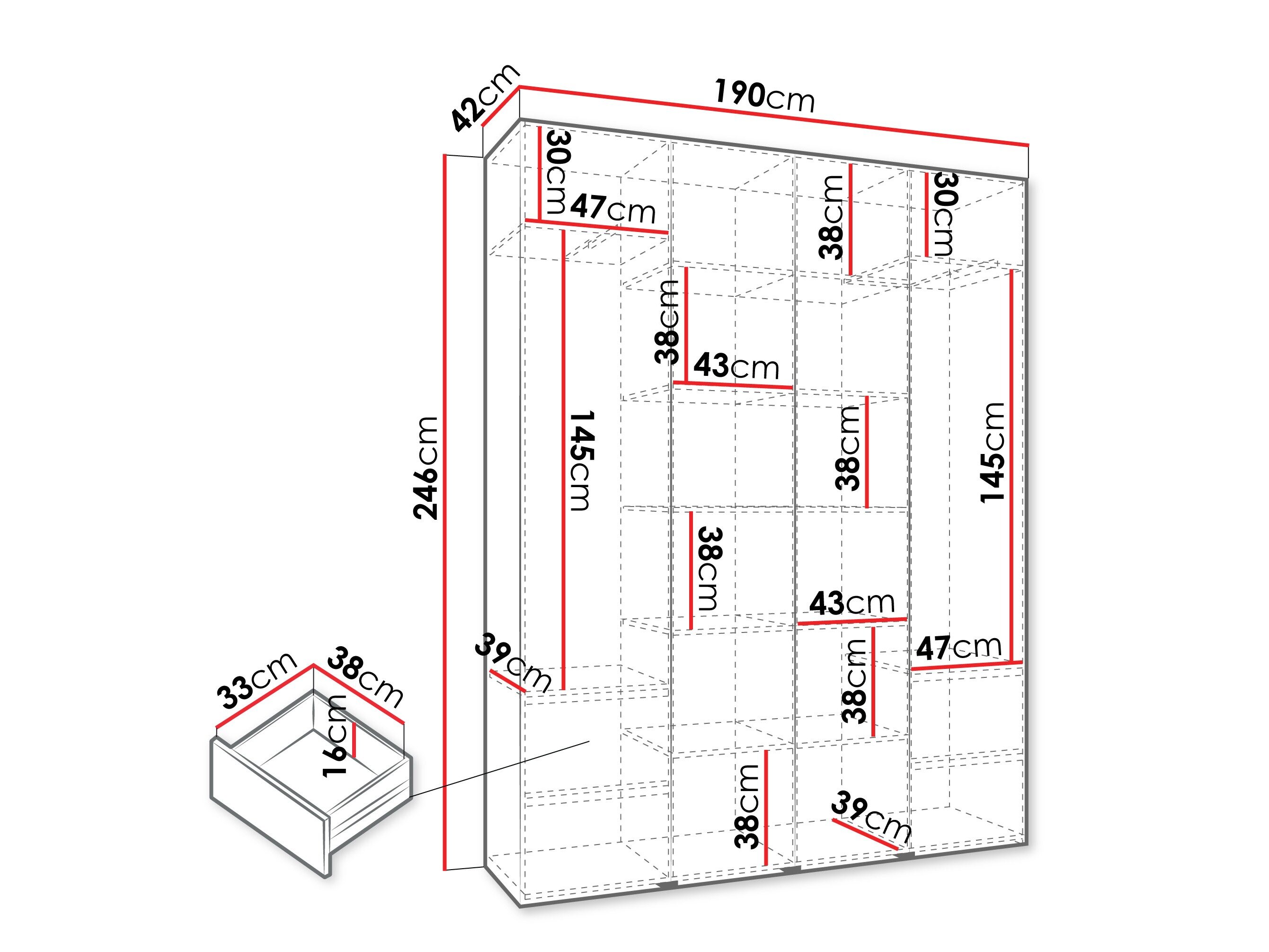 Kledingkast Hartford 574 (Kasjmier)