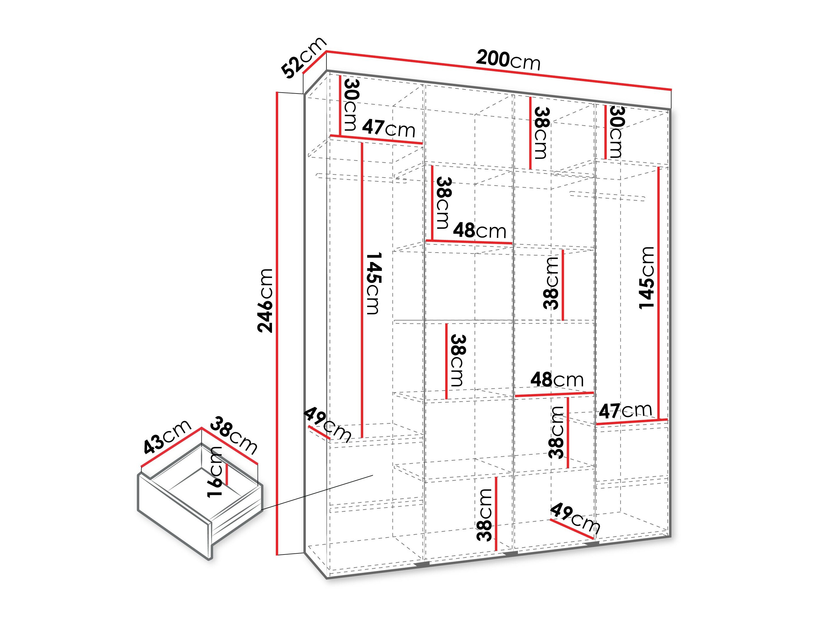Garderobeskab Hartford 574 (Hvid)