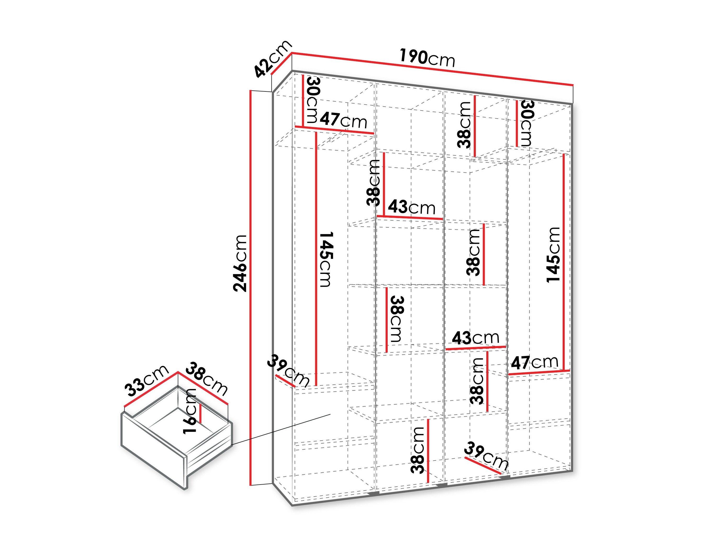 Garderobeskab Hartford 574 (Kashmir)