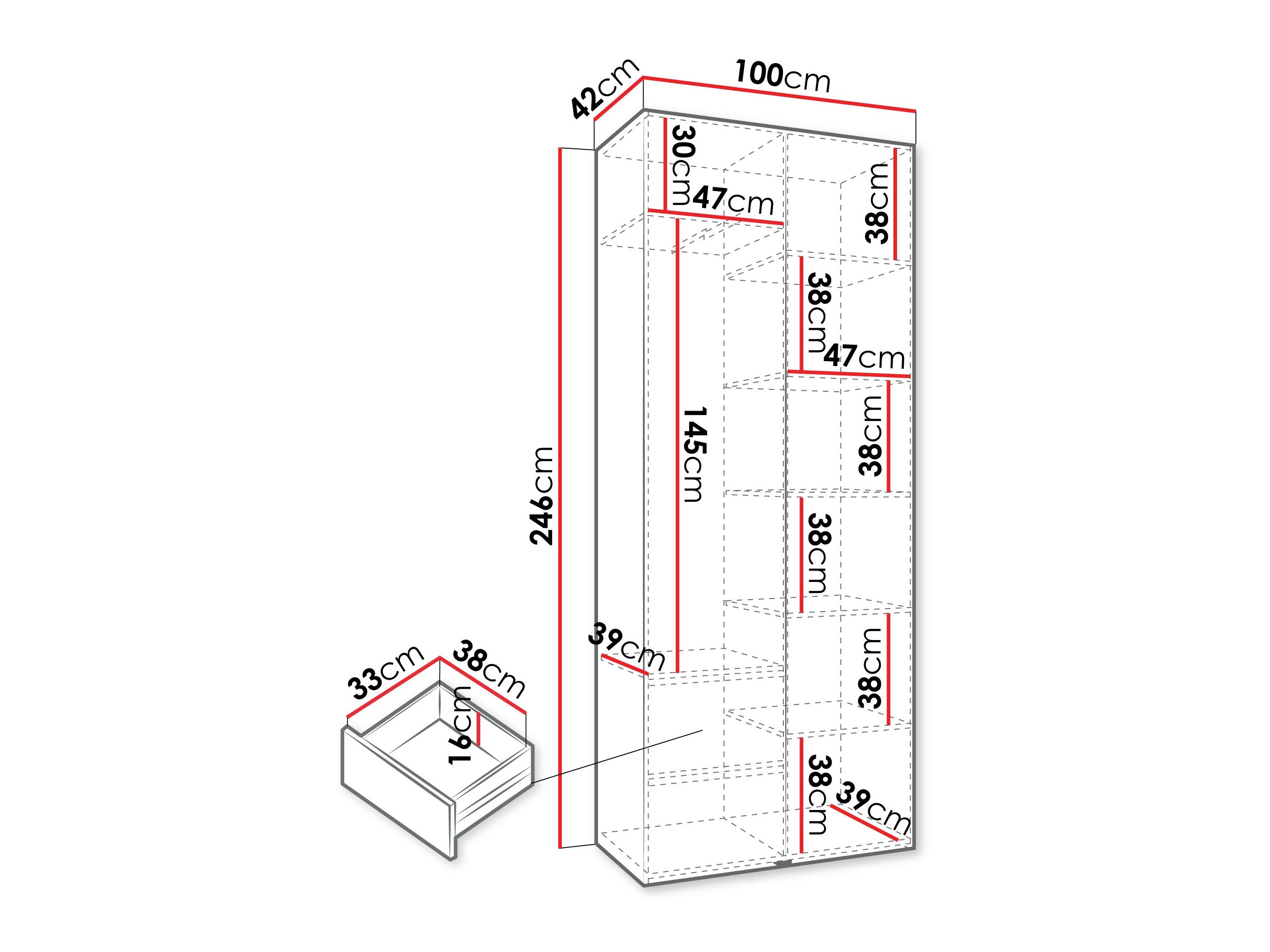 Kledingkast Hartford 540 (Wit)
