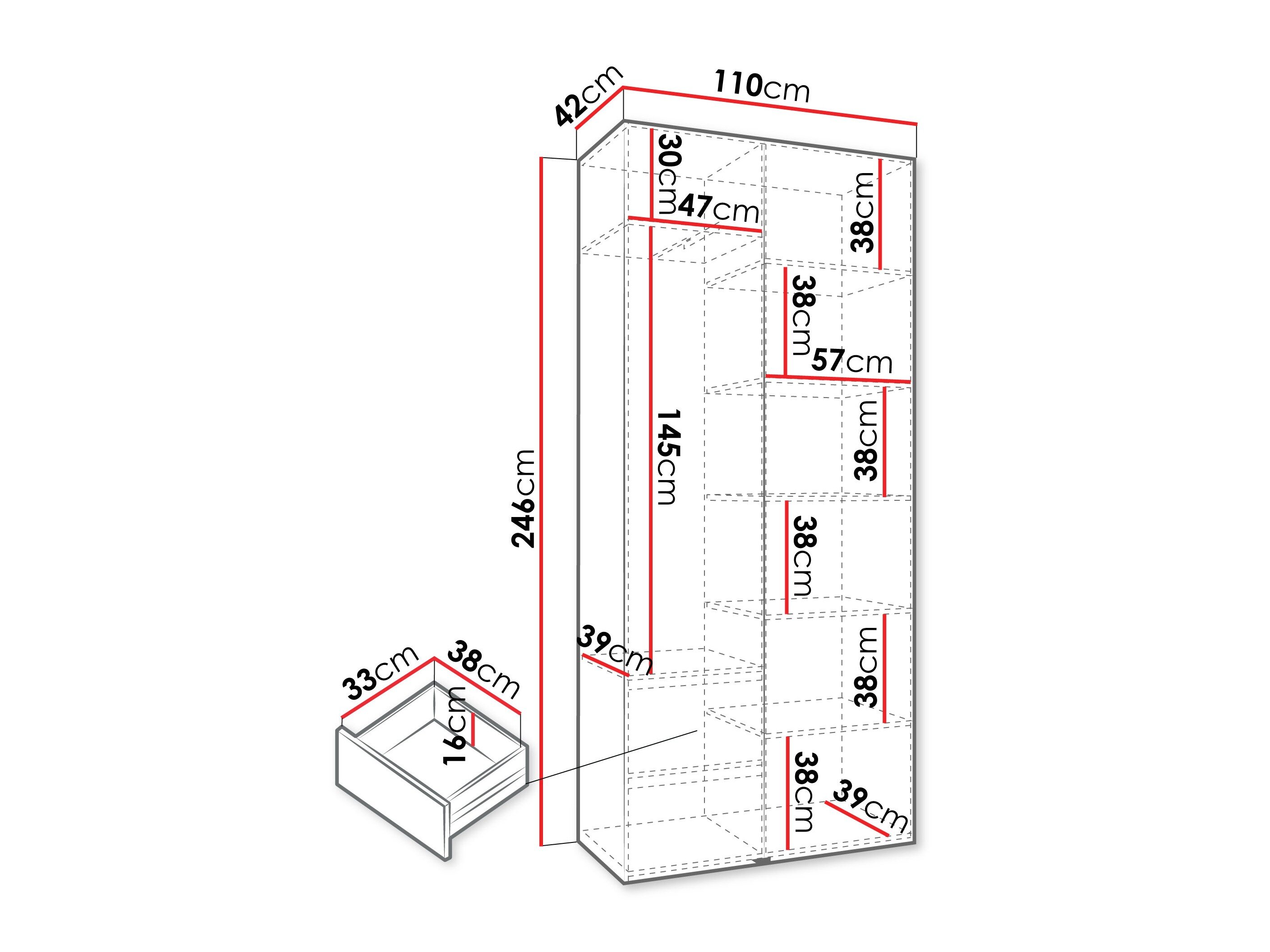 Kledingkast Hartford 540 (Wit)