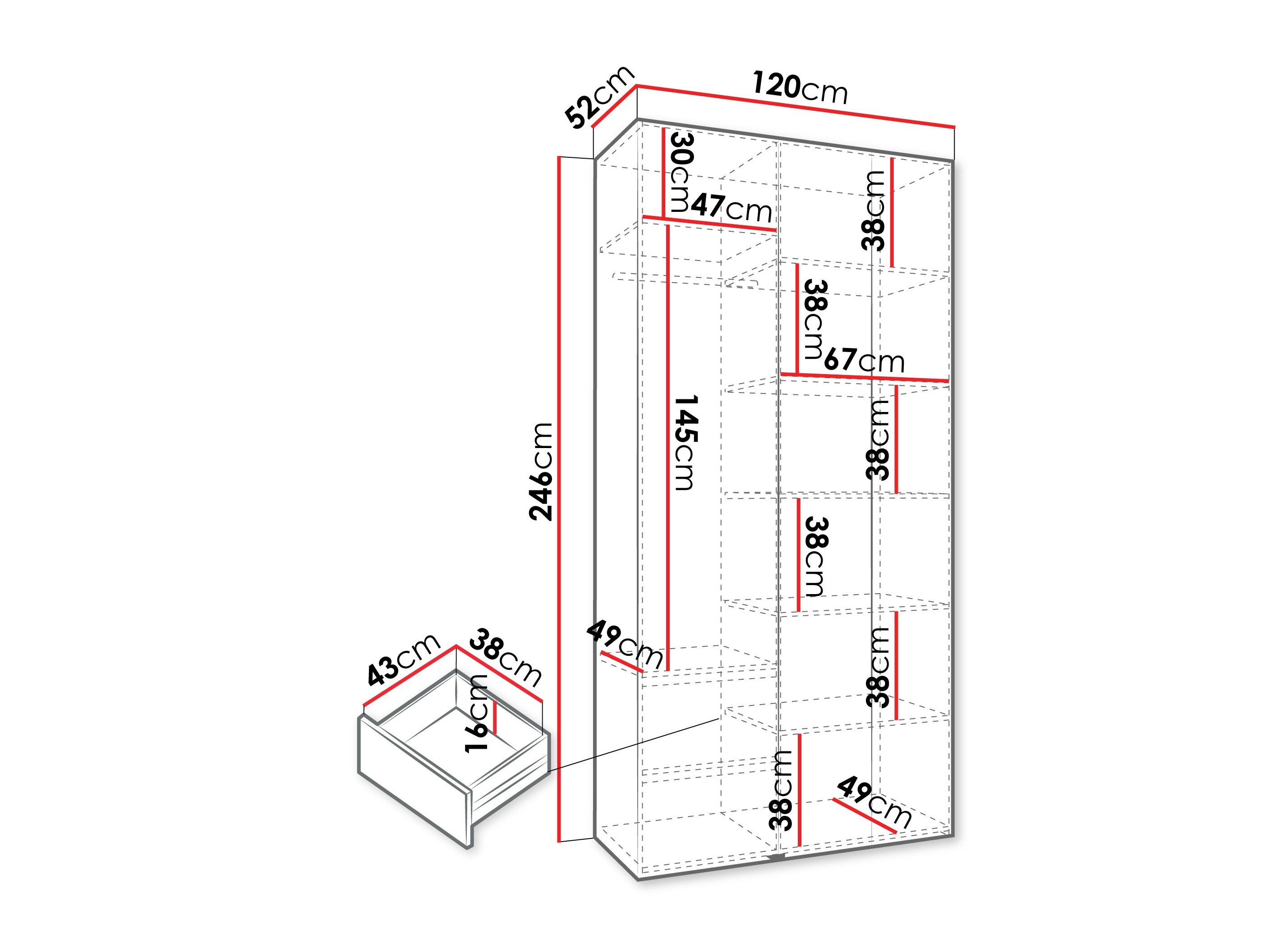 Garderobeskab Hartford 544 (Hvid)