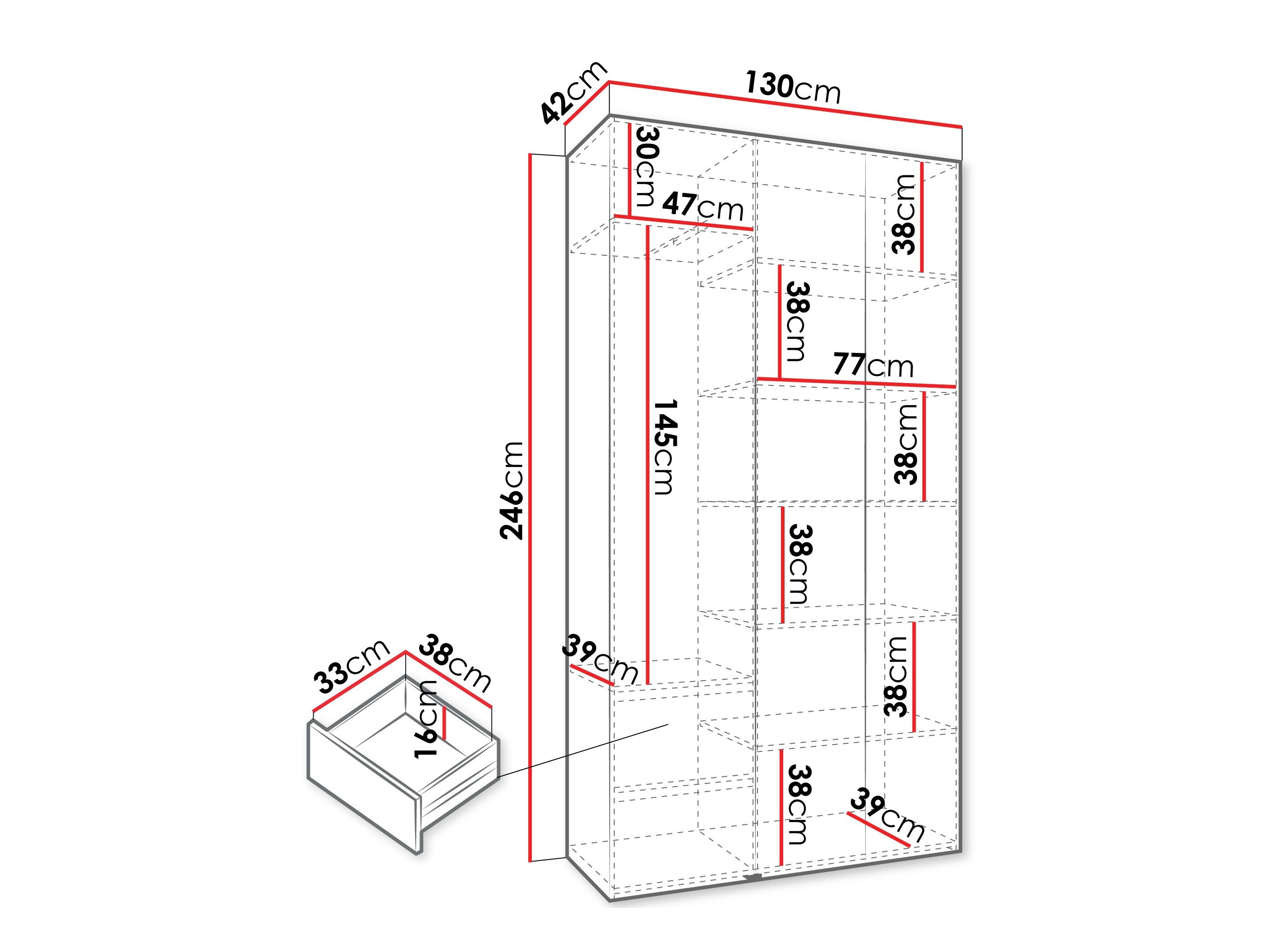 Garderobeskab Hartford 544 (Hvid)