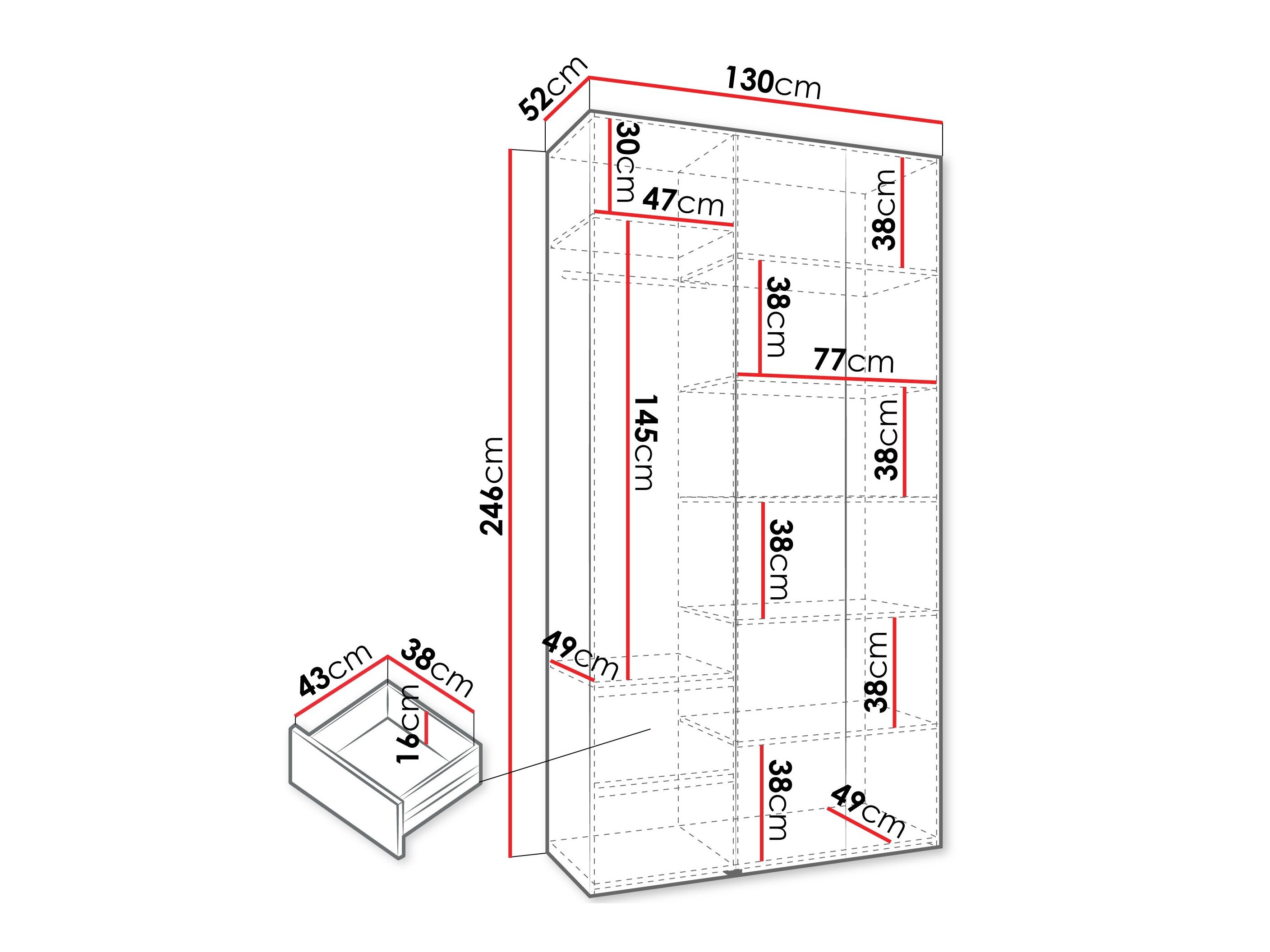 Garderobeskab Hartford 544 (Hvid)