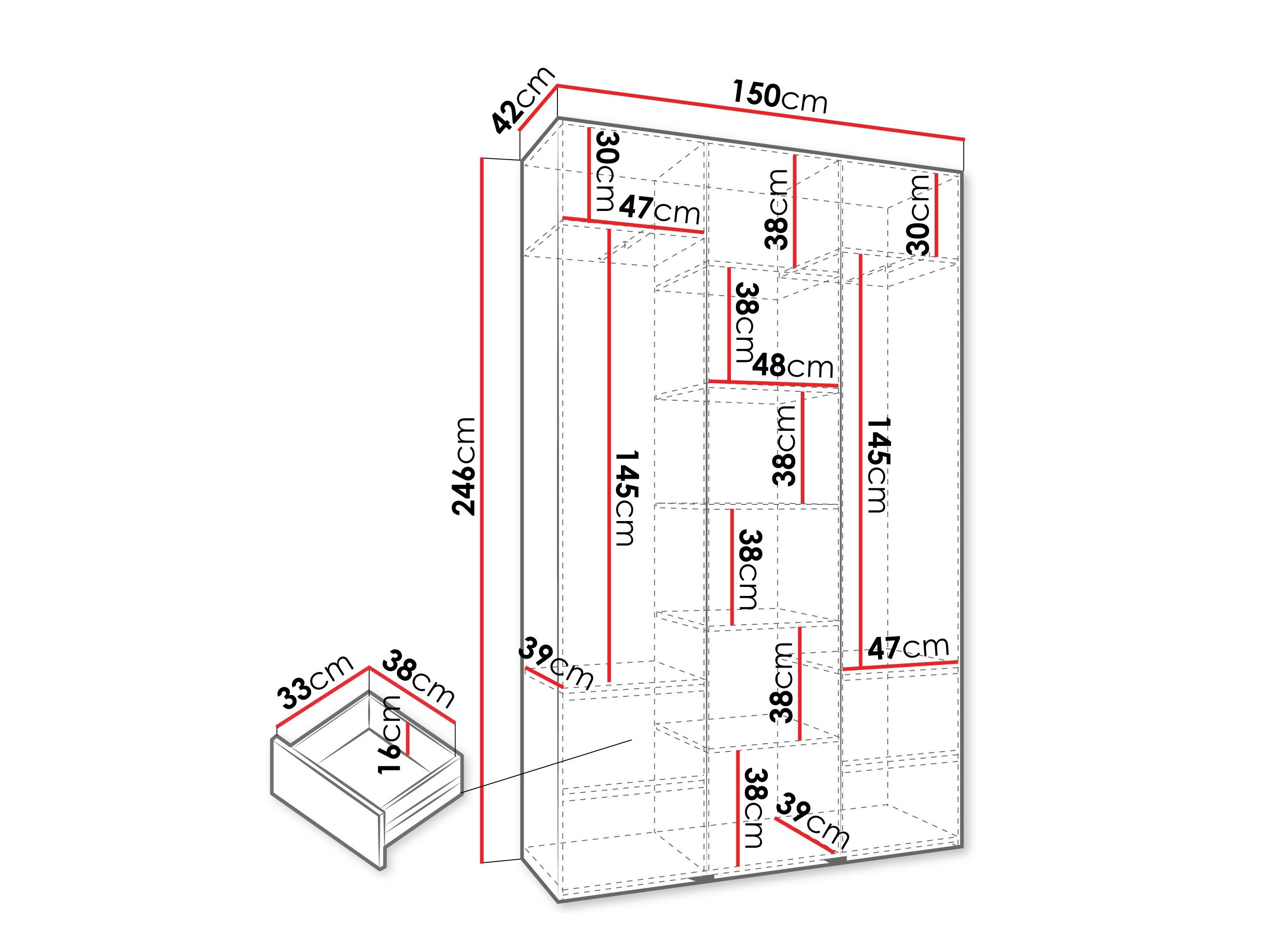 Garderobeskab Hartford 544 (Hvid)