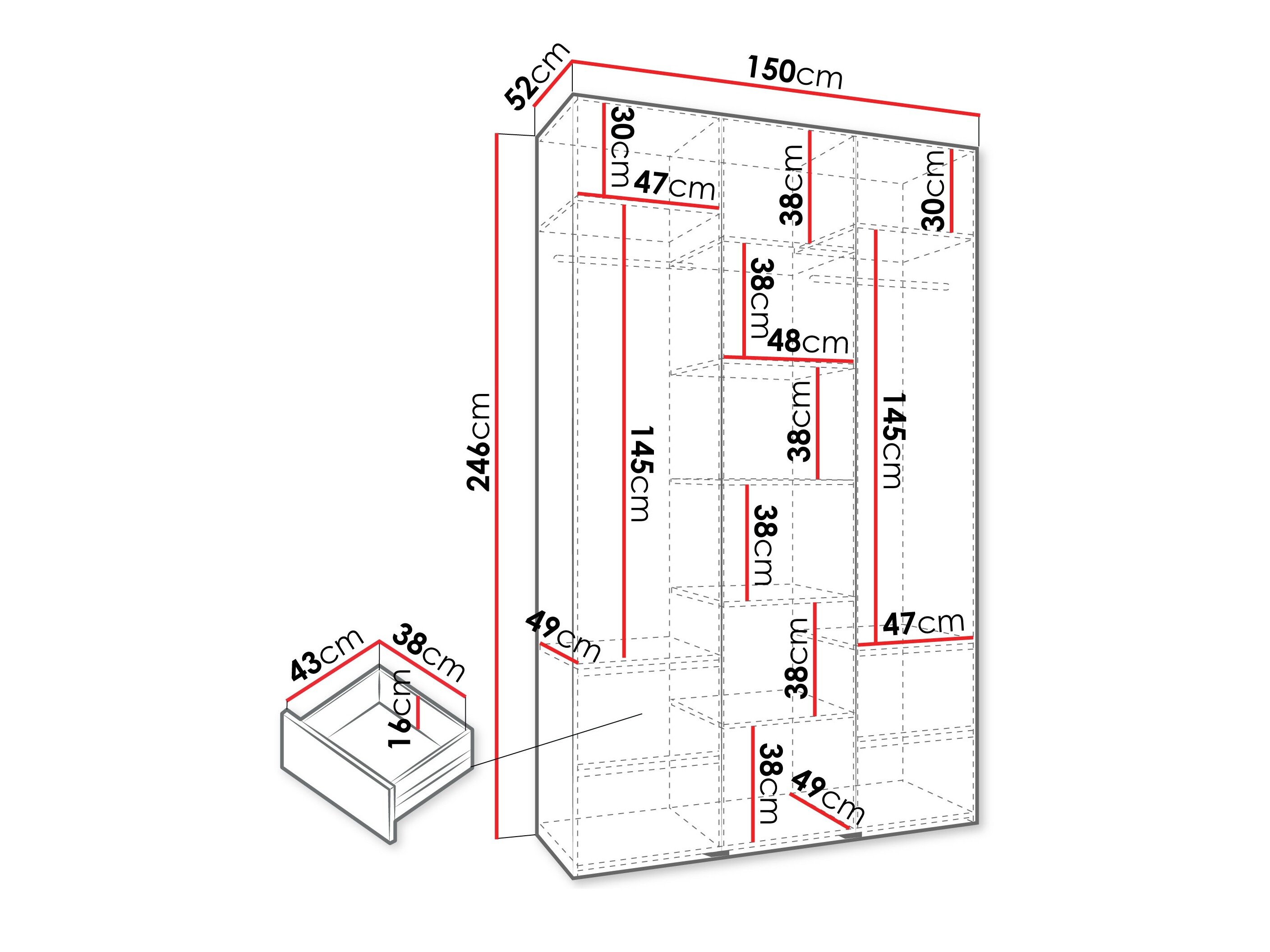 Garderobeskab Hartford 544 (Kashmir)