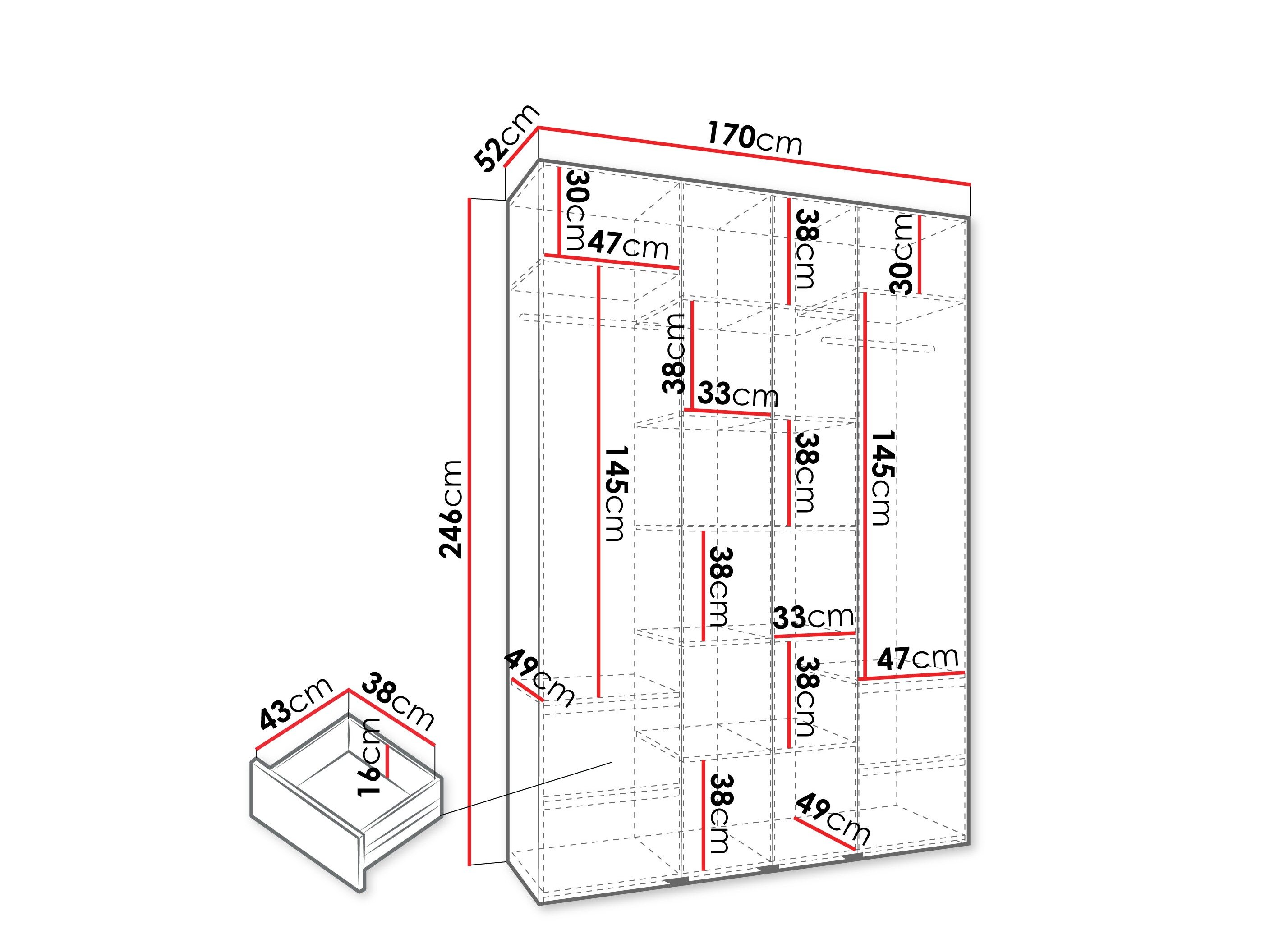 Garderobeskab Hartford 554 (Hvid)