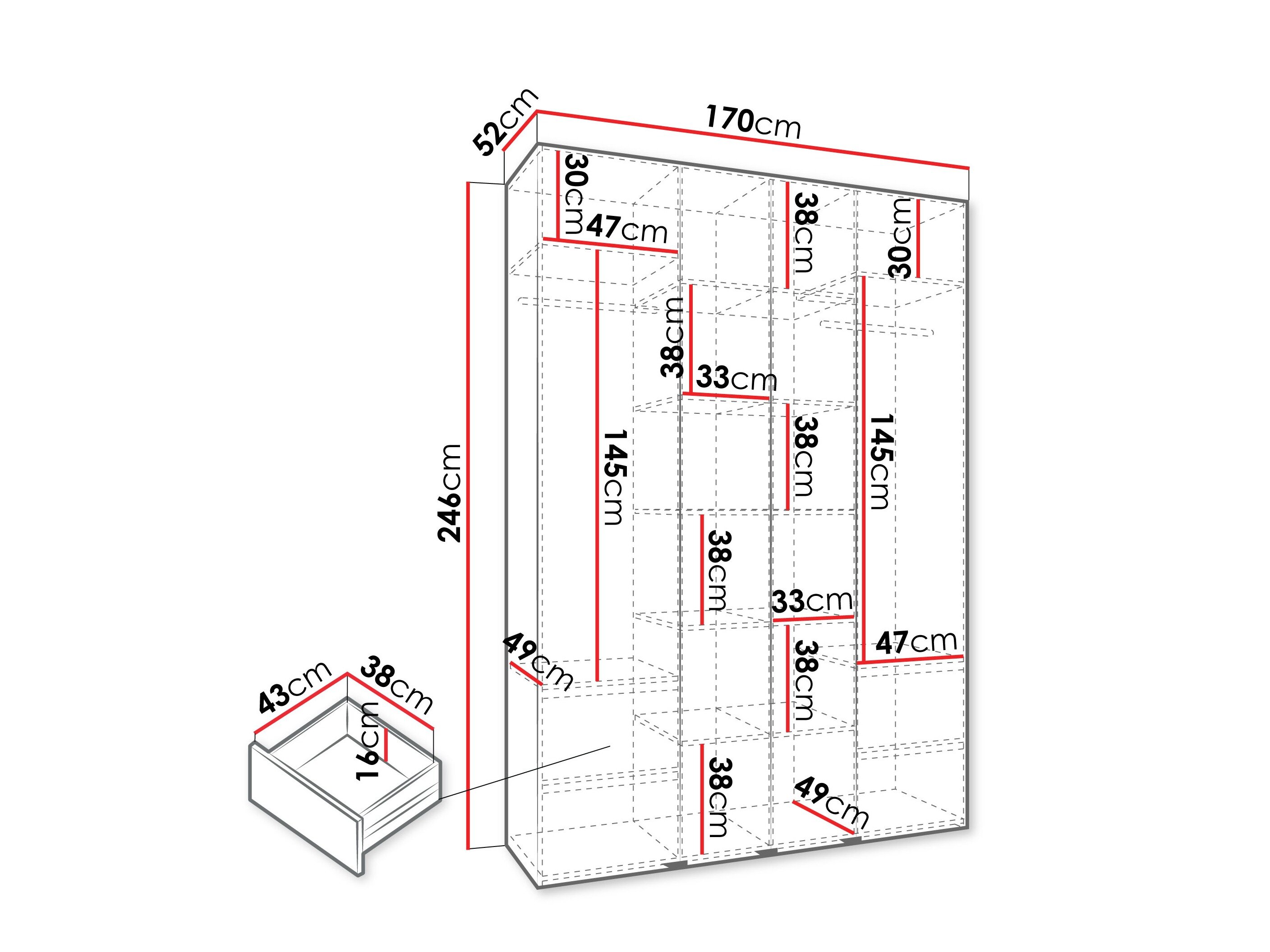 Garderobeskab Hartford 554 (Kashmir)