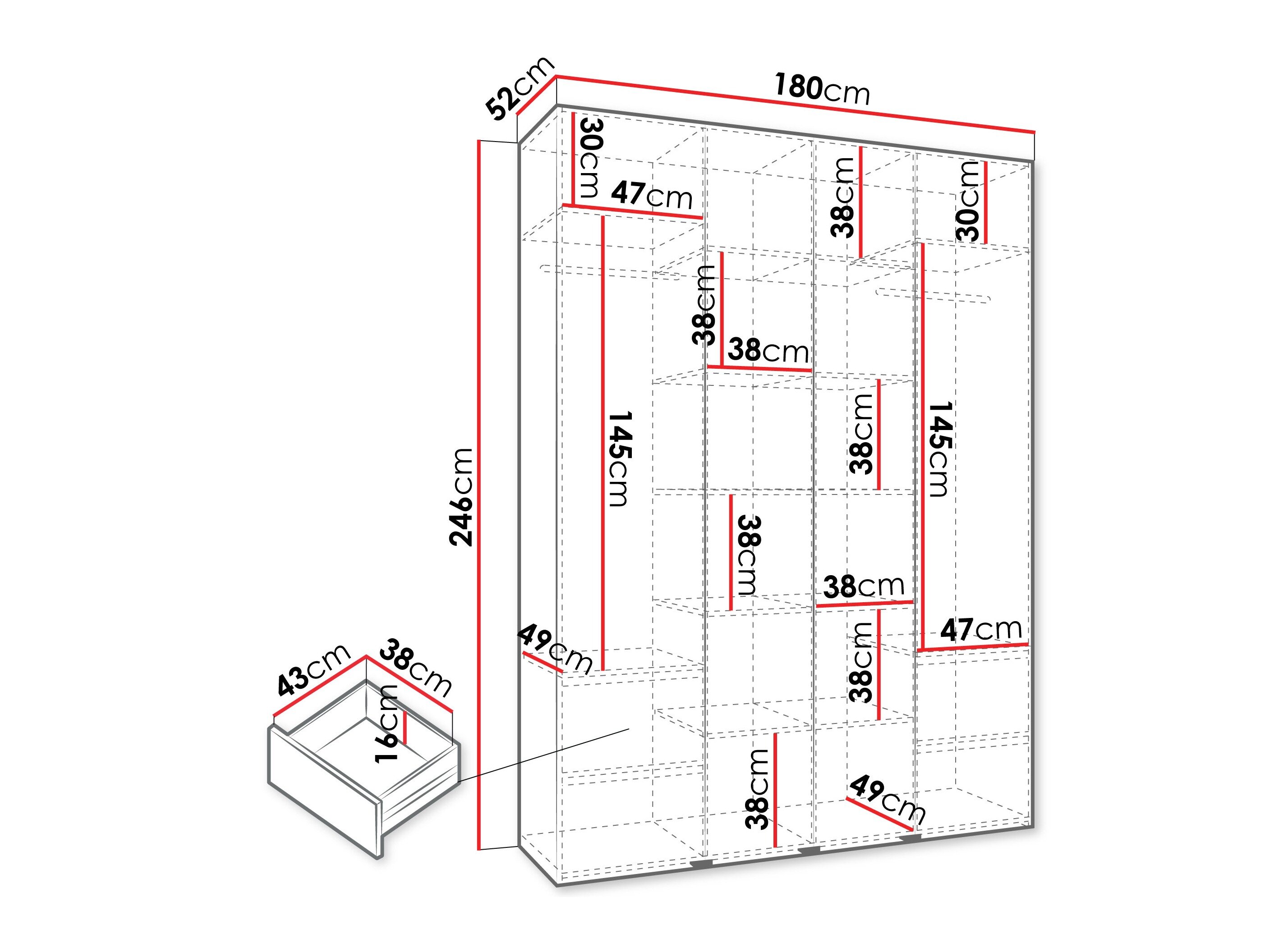 Garderobeskab Hartford 554 (Kashmir)