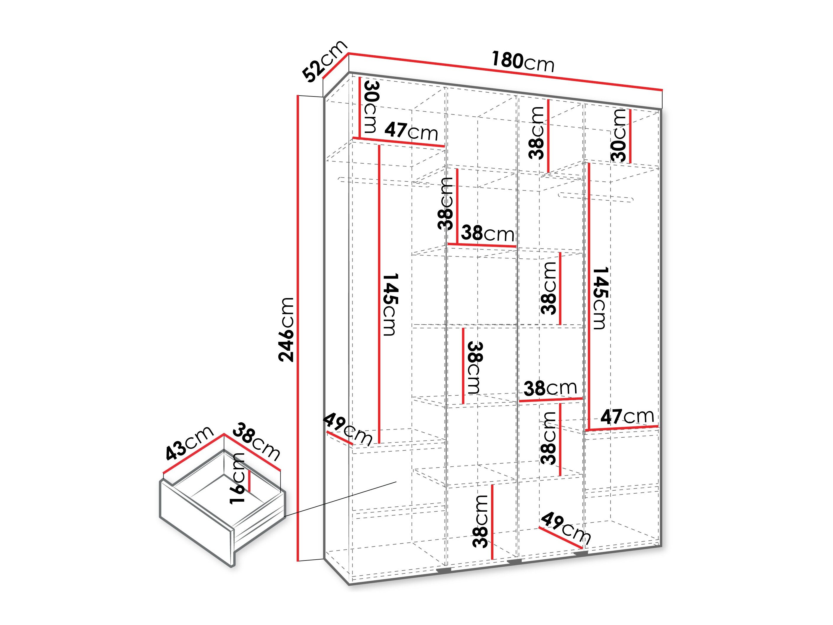 Garderobeskab Hartford 554 (Kashmir)