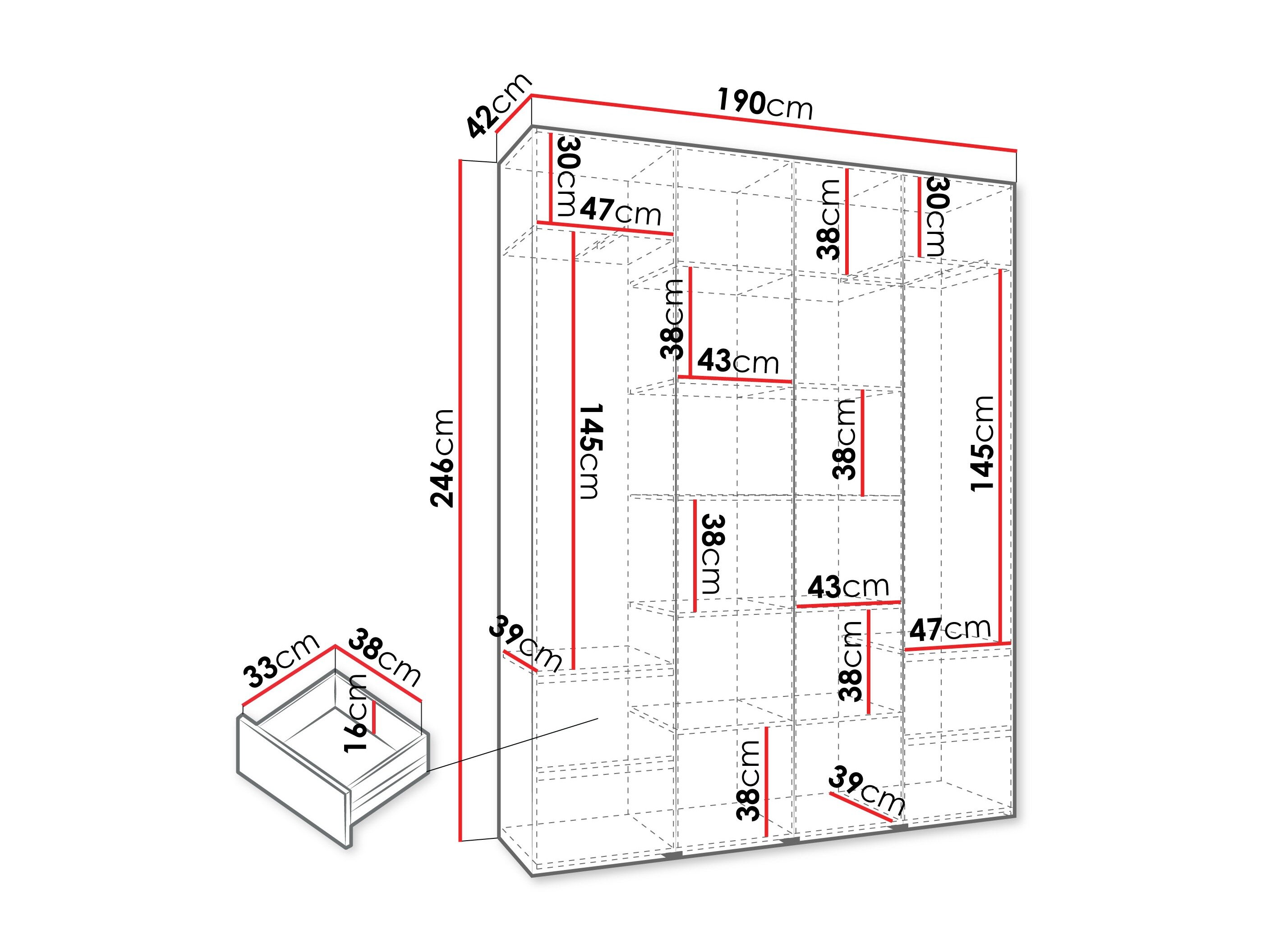 Garderobeskab Hartford 554 (Kashmir)