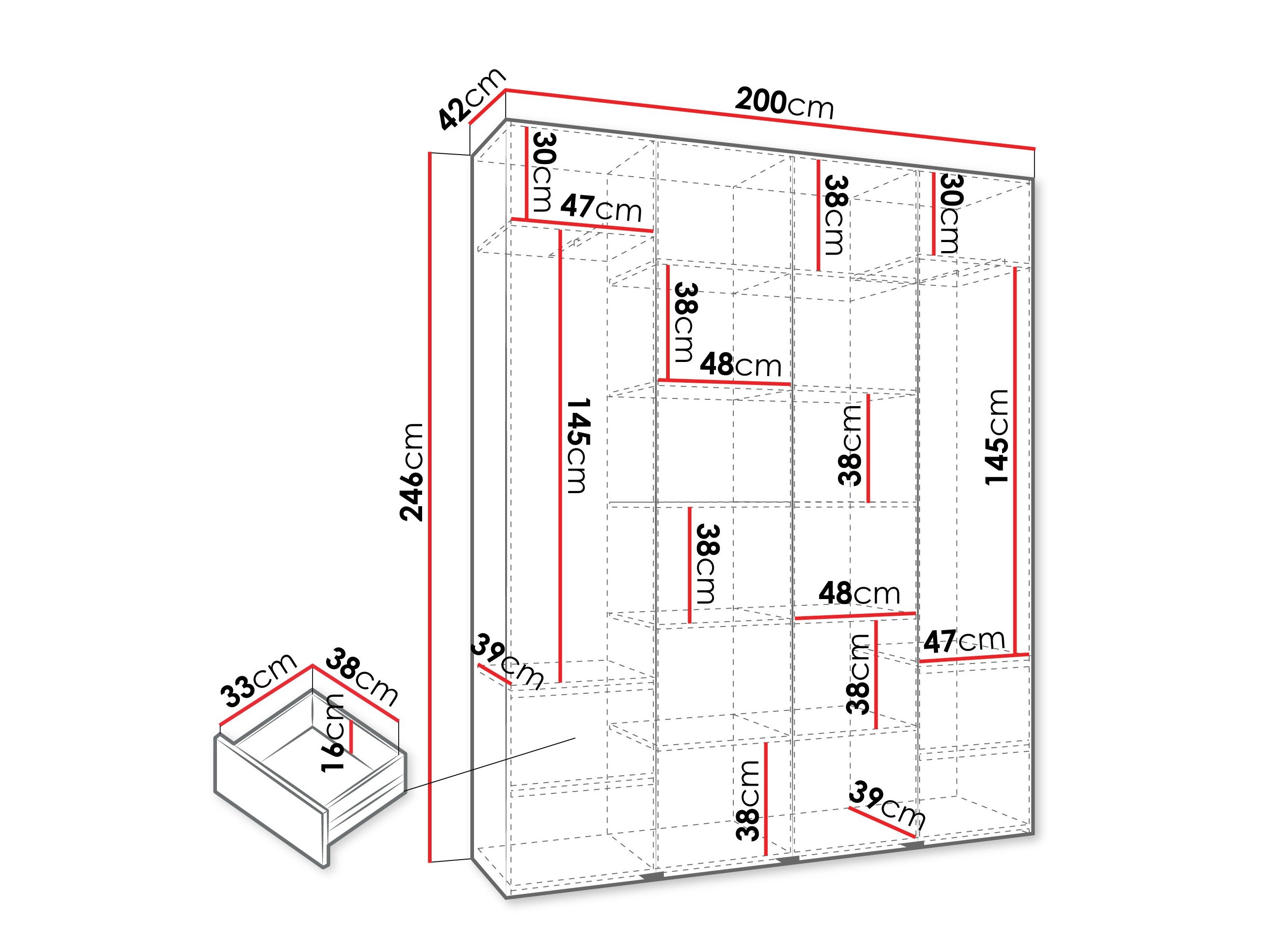 Garderobeskab Hartford 554 (Kashmir)