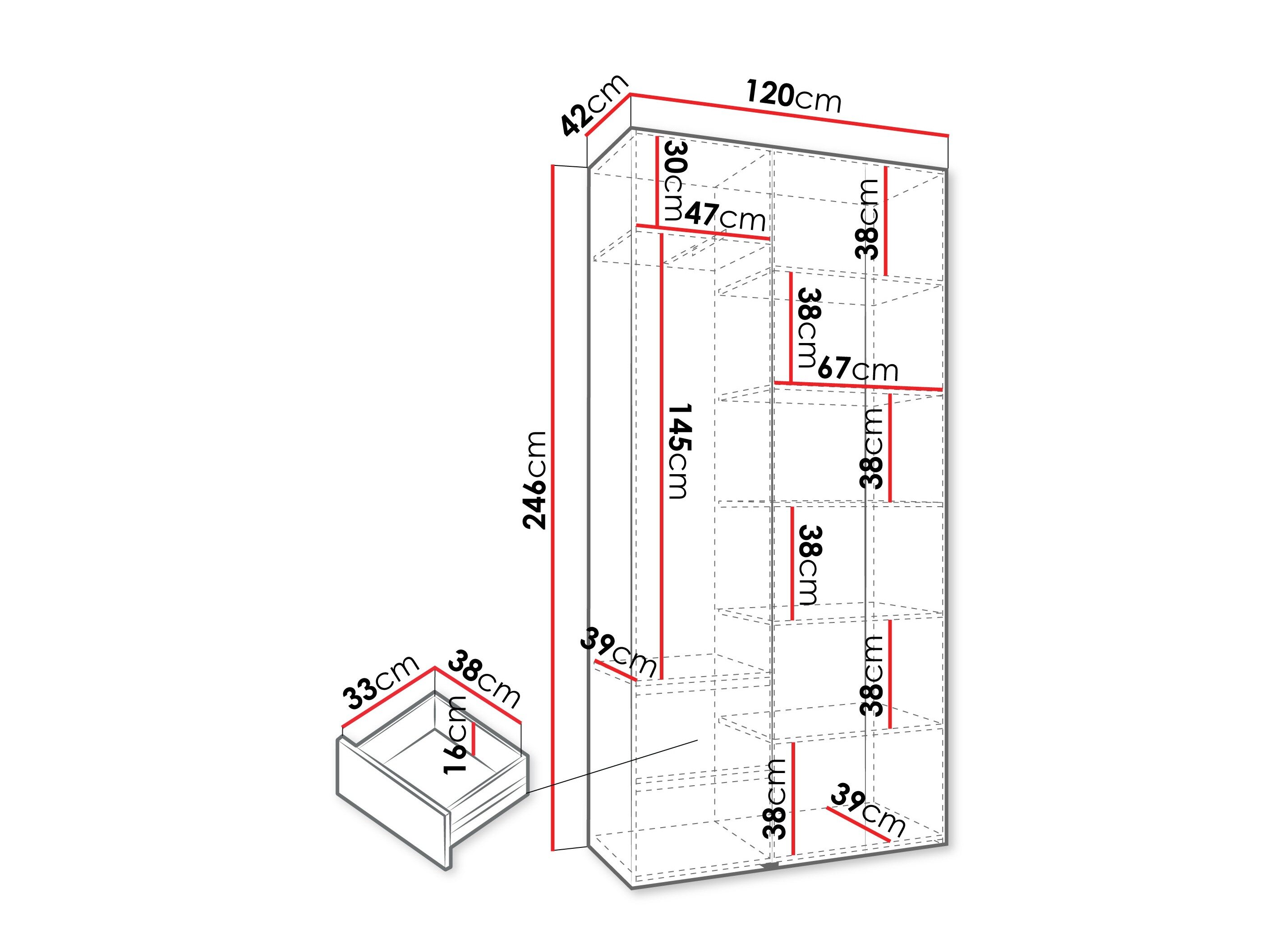 Kledingkast Hartford 544 (Wit)