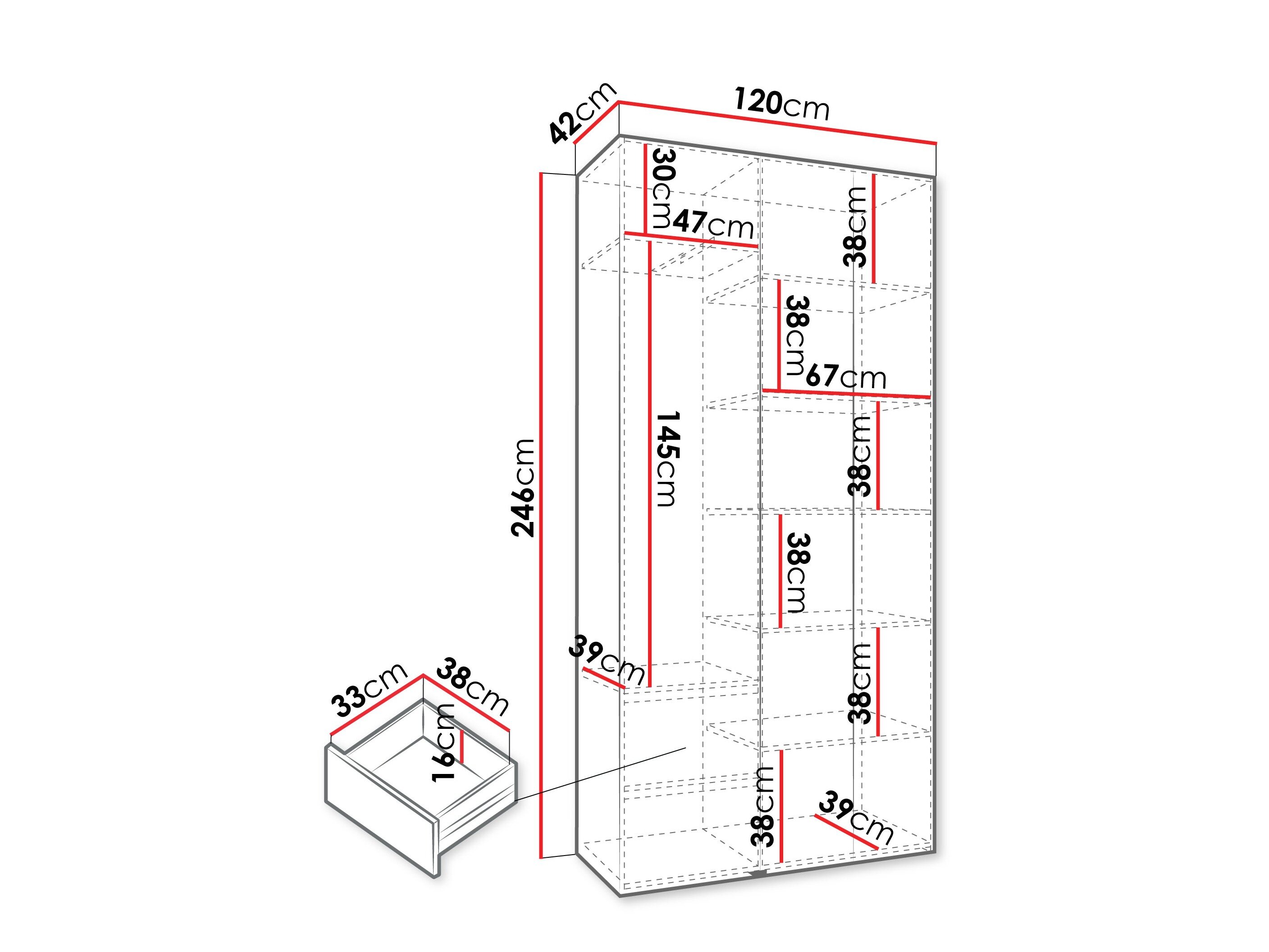 Kledingkast Hartford 544 (Wit)