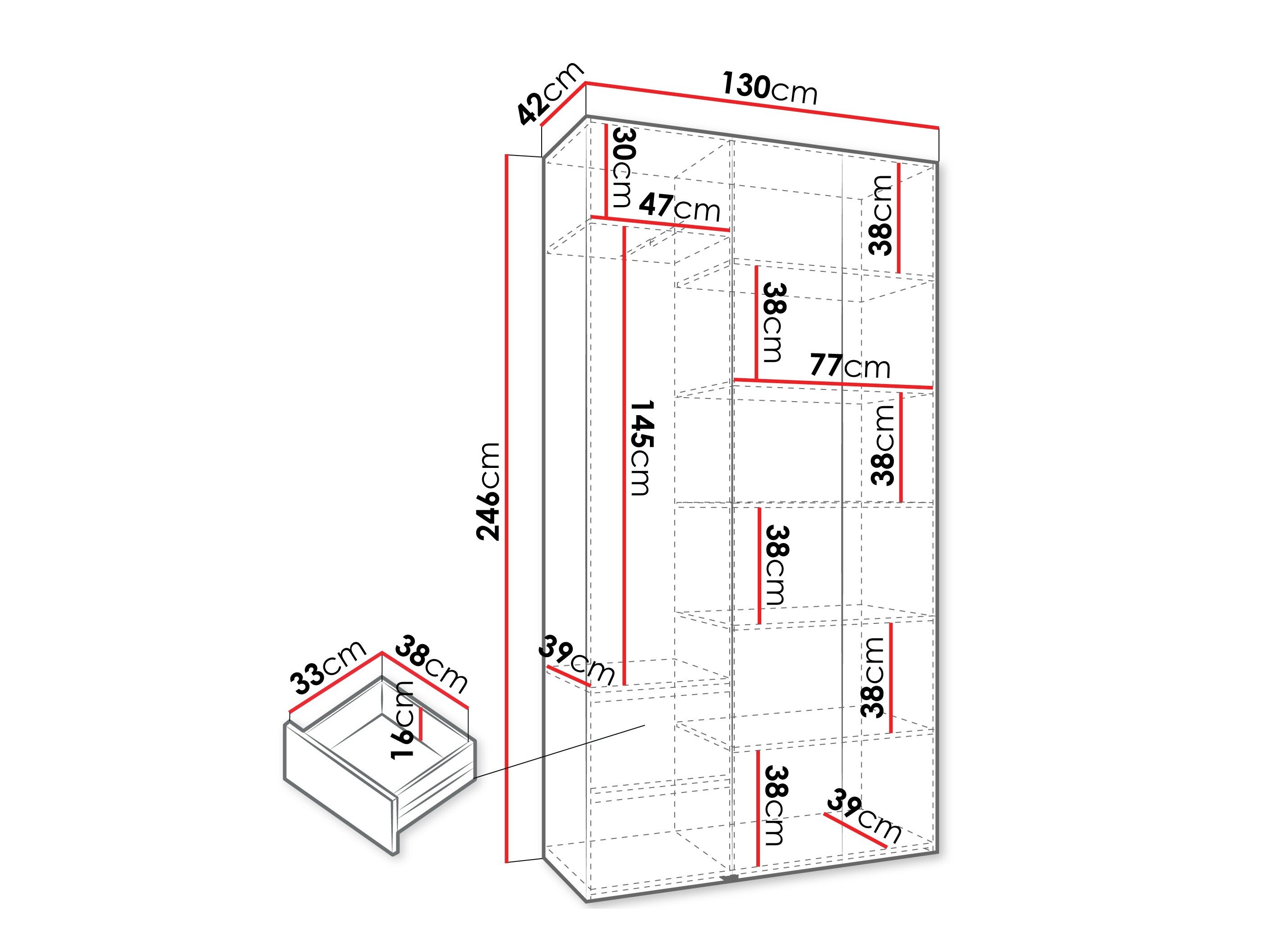 Kledingkast Hartford 544 (Wit)