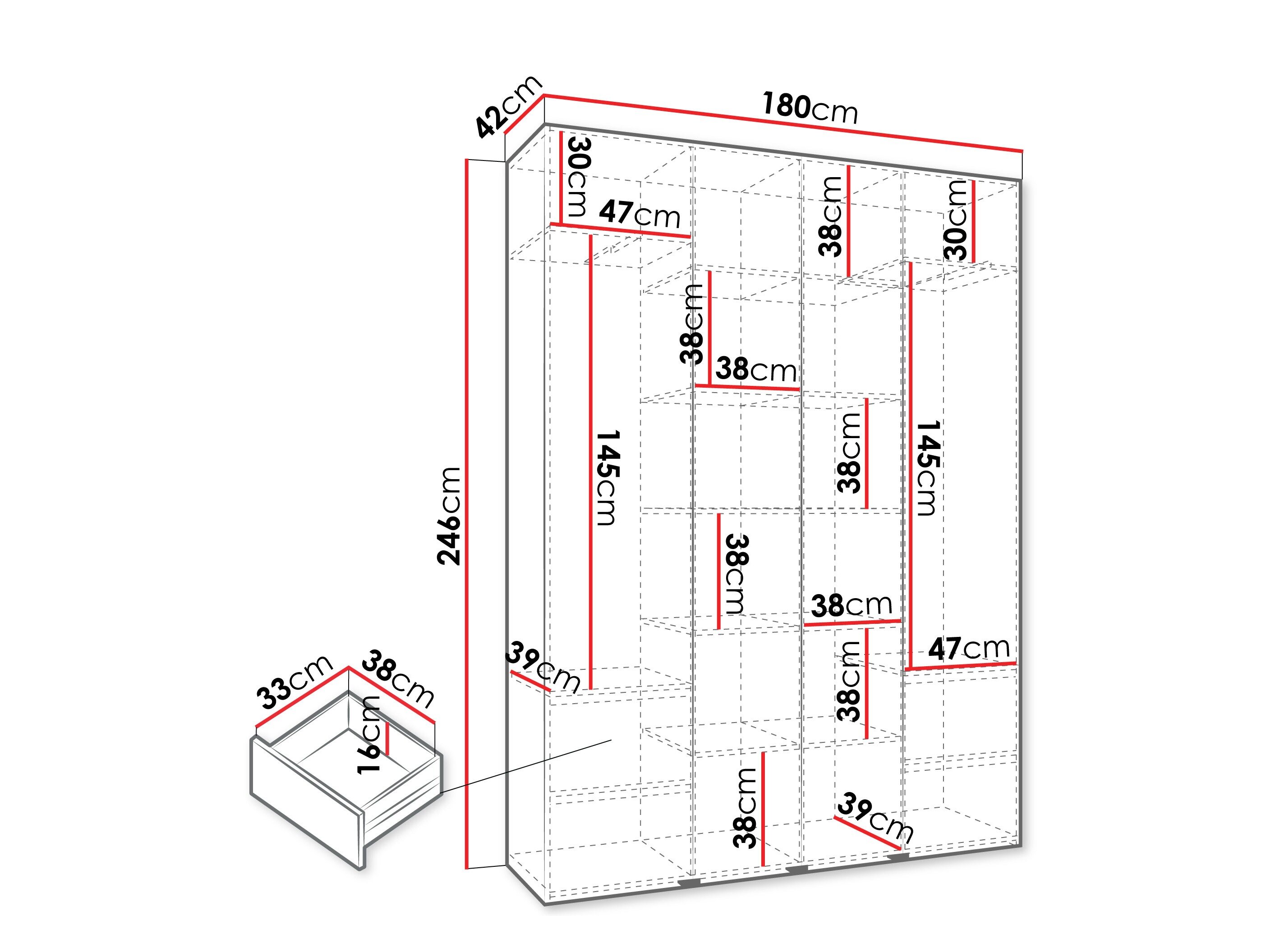 Kledingkast Hartford 554 (Wit)
