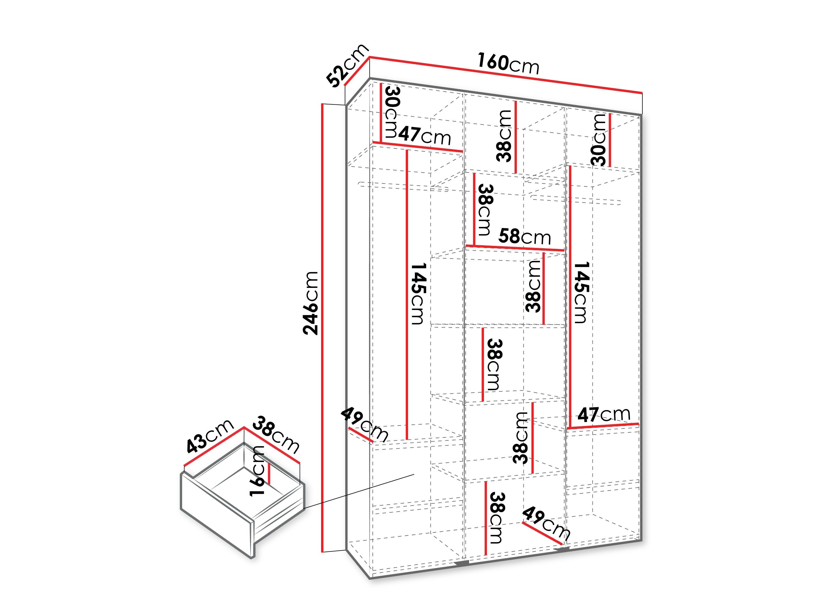 Garderobeskab Hartford 544 (Hvid)