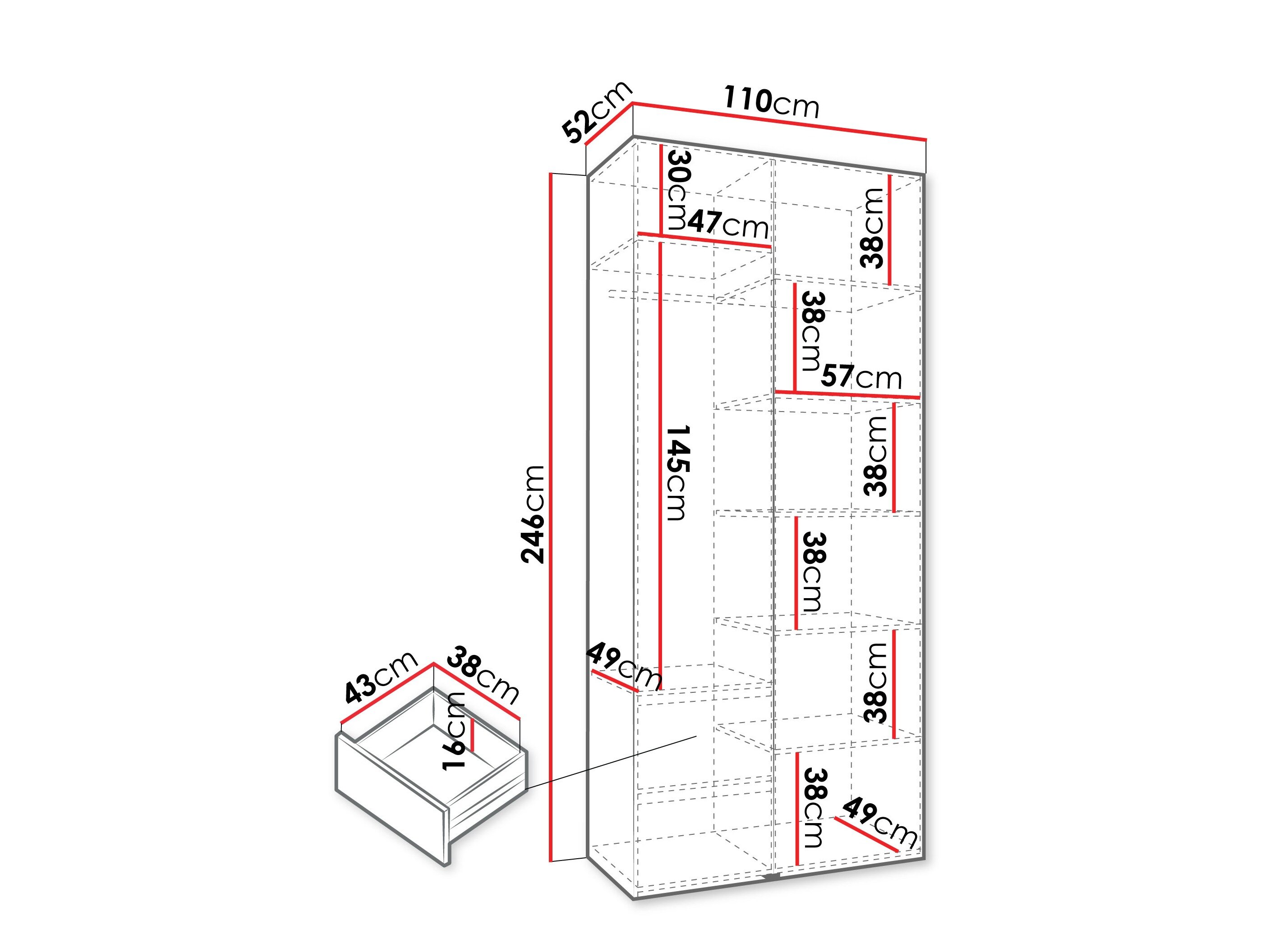 Garderobeskab Hartford 562 (Hvid)