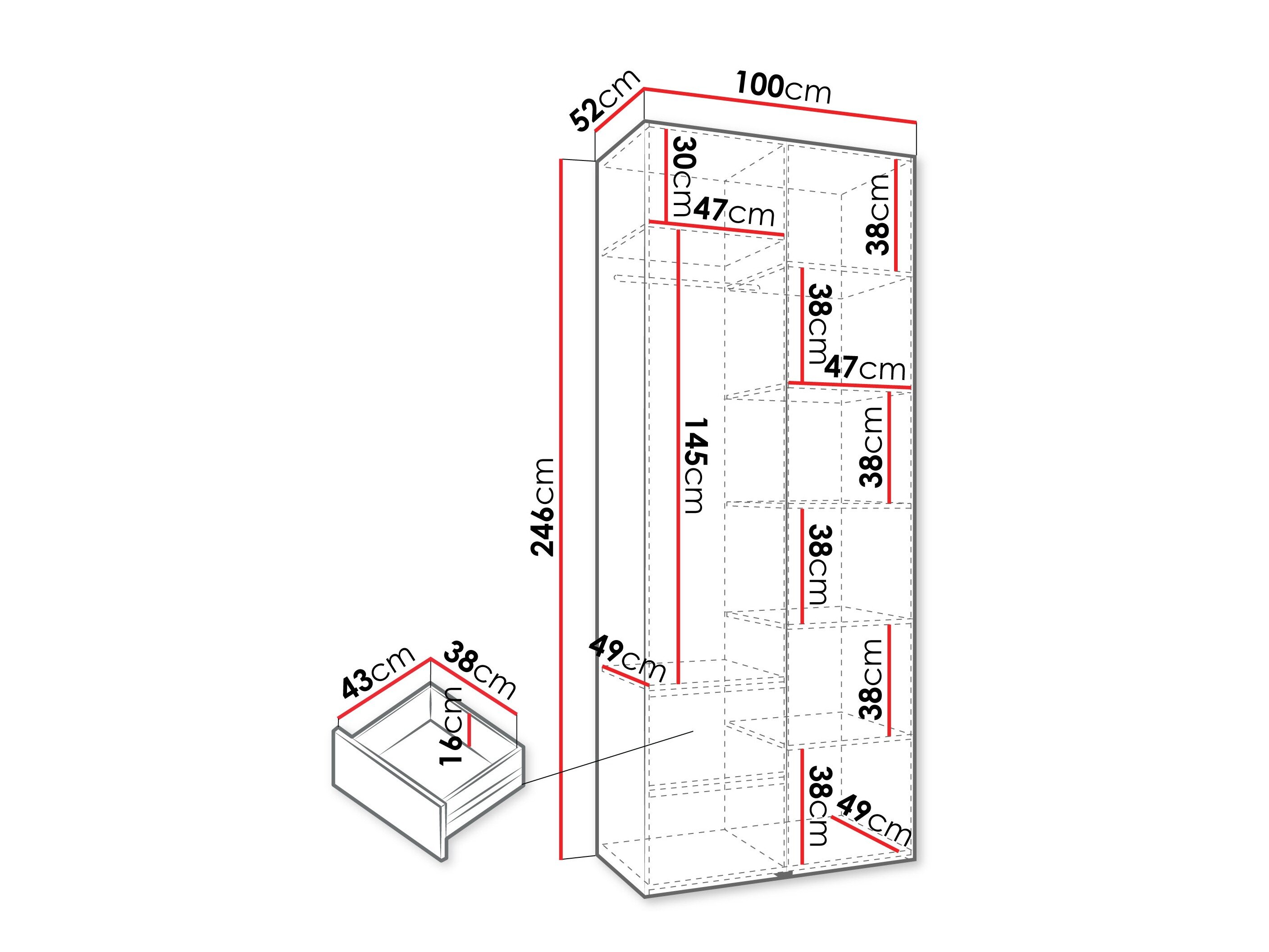 Garderobeskab Hartford 562 (Kashmir)