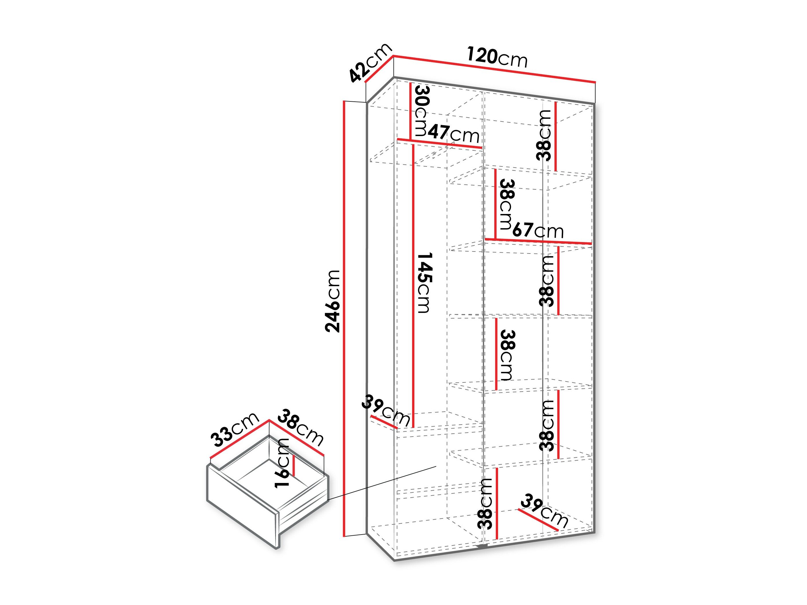 Garderobeskab Hartford 563 (Hvid)