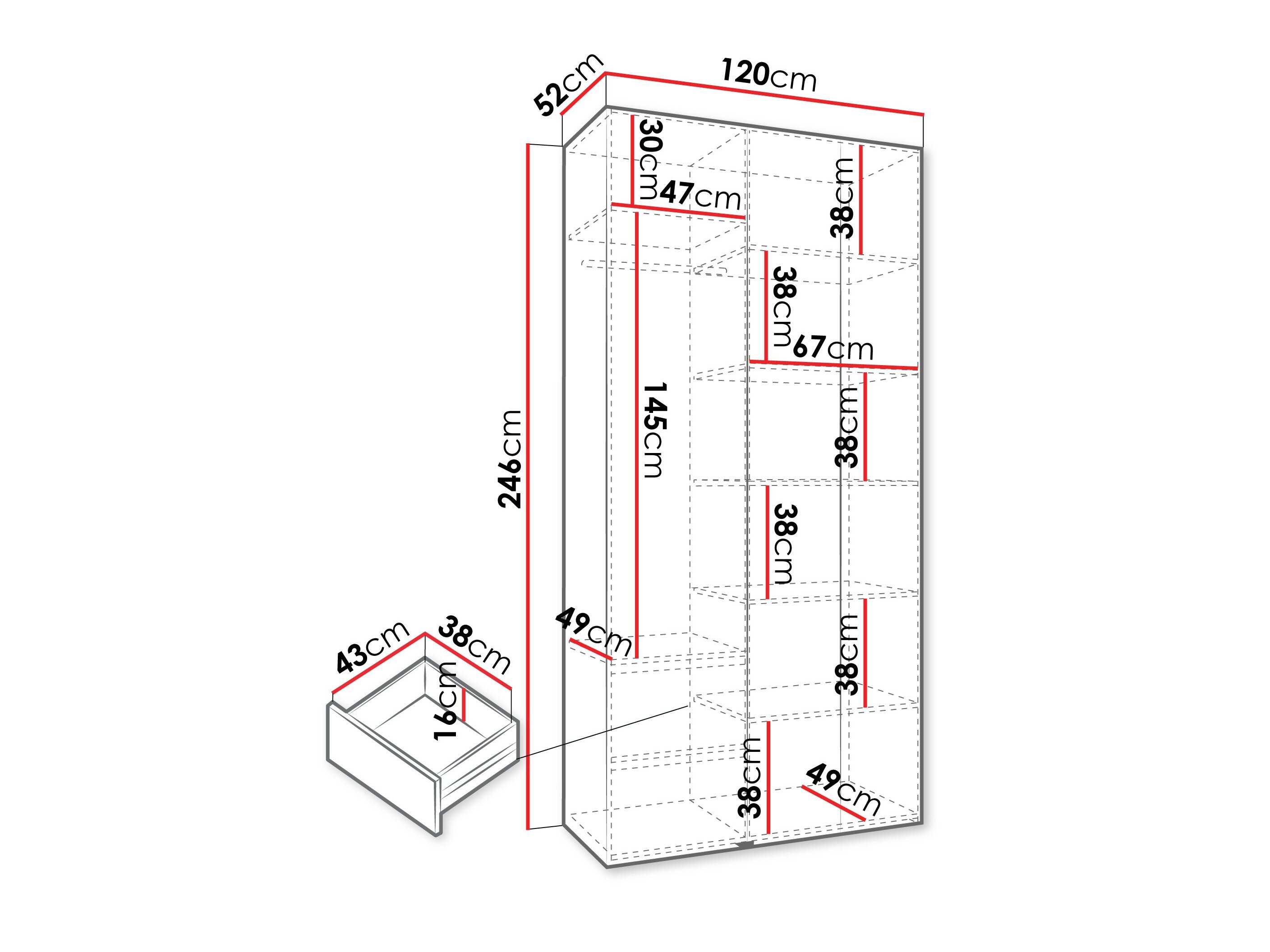 Garderobeskab Hartford 563 (Hvid)