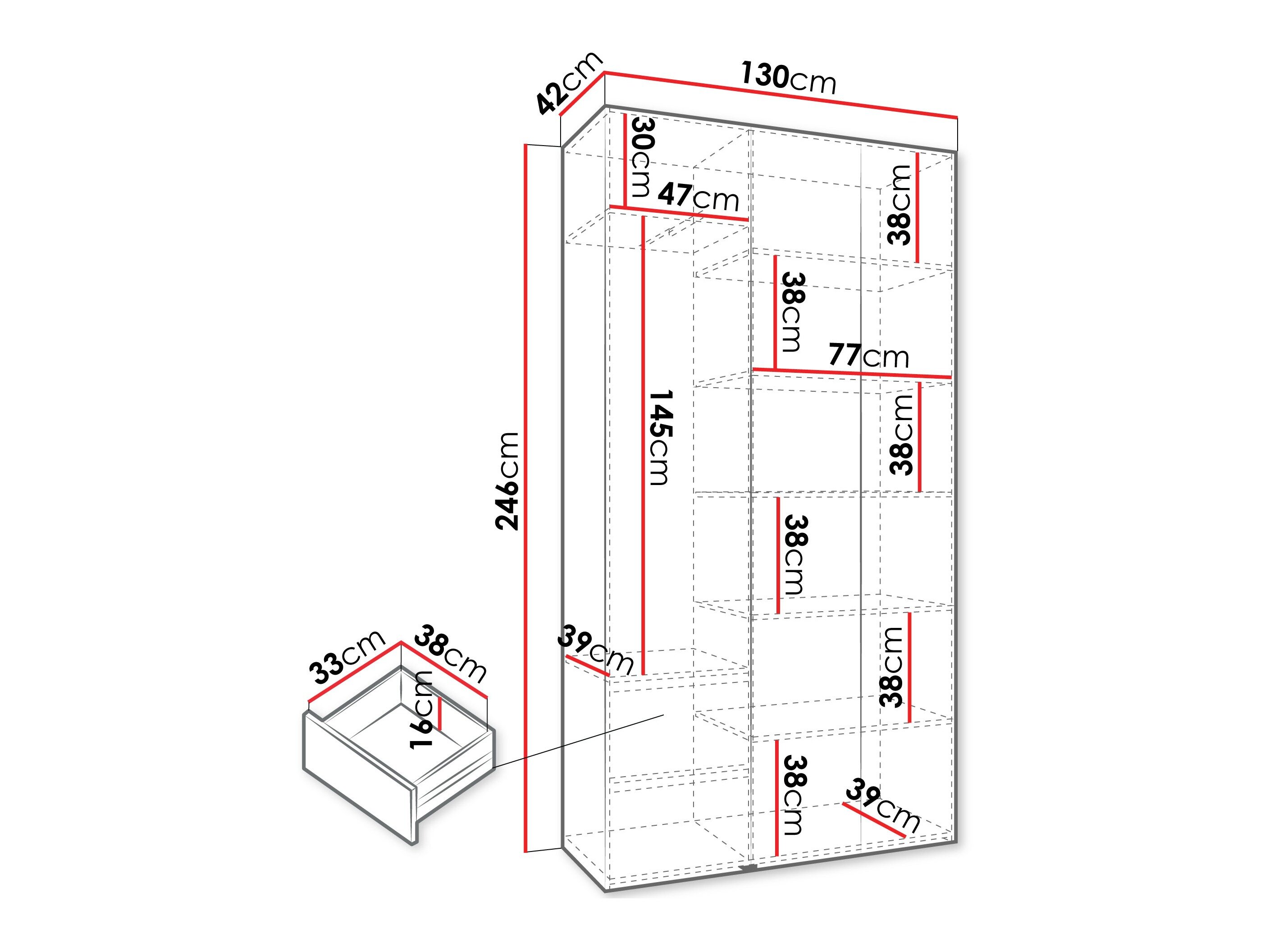 Garderobeskab Hartford 563 (Hvid)