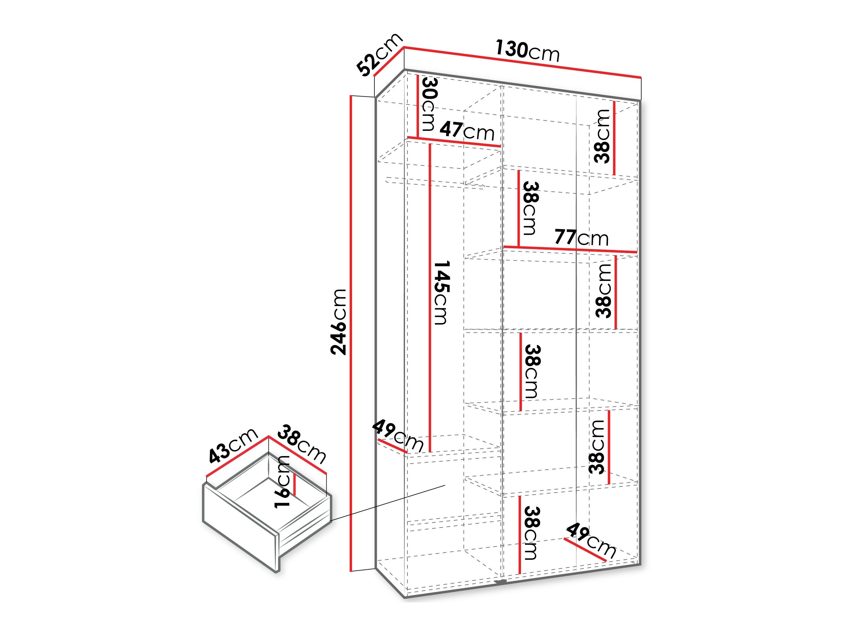 Garderobeskab Hartford 563 (Hvid)