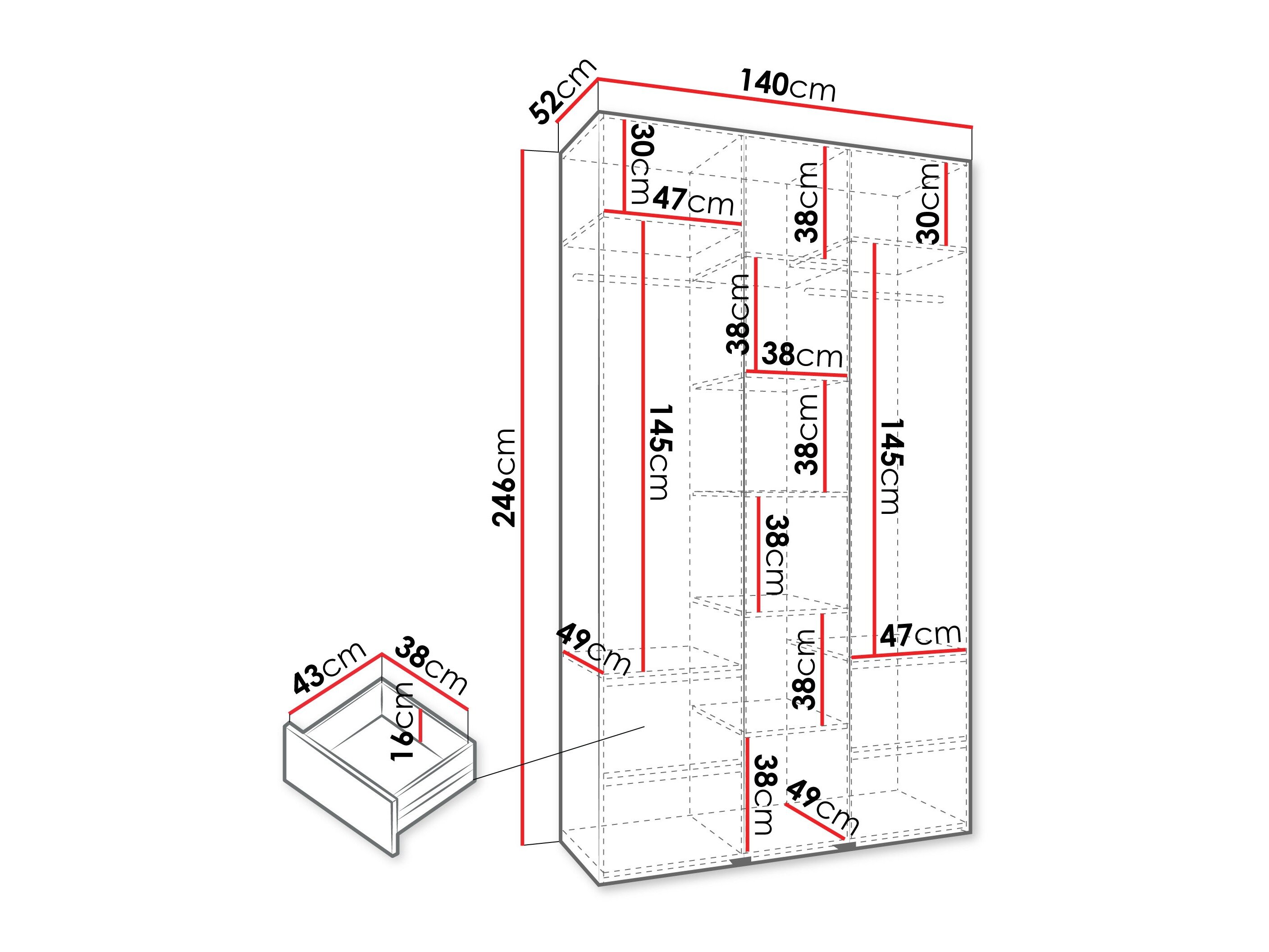 Garderobeskab Hartford 563 (Hvid)