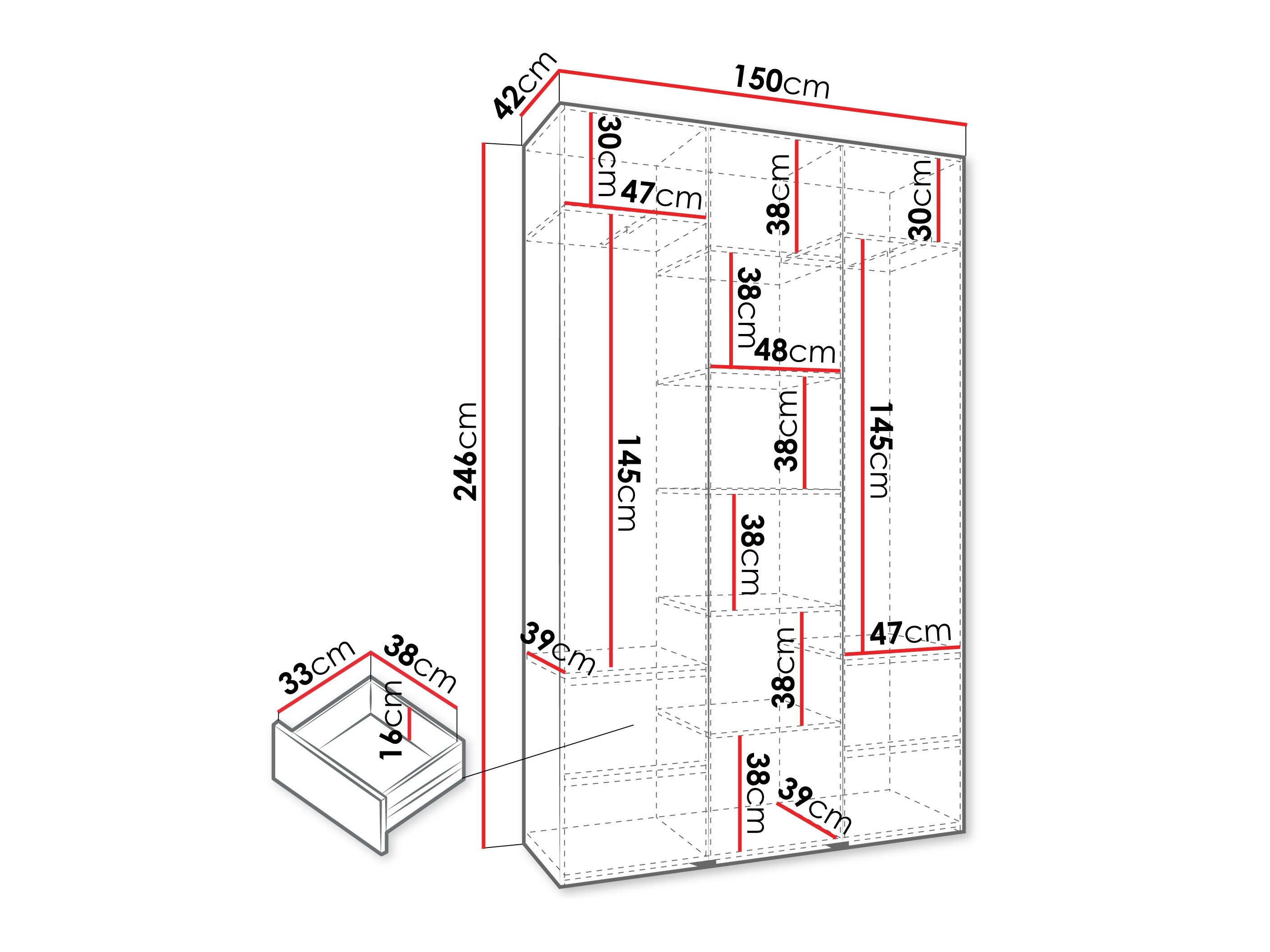 Garderobeskab Hartford 563 (Hvid)