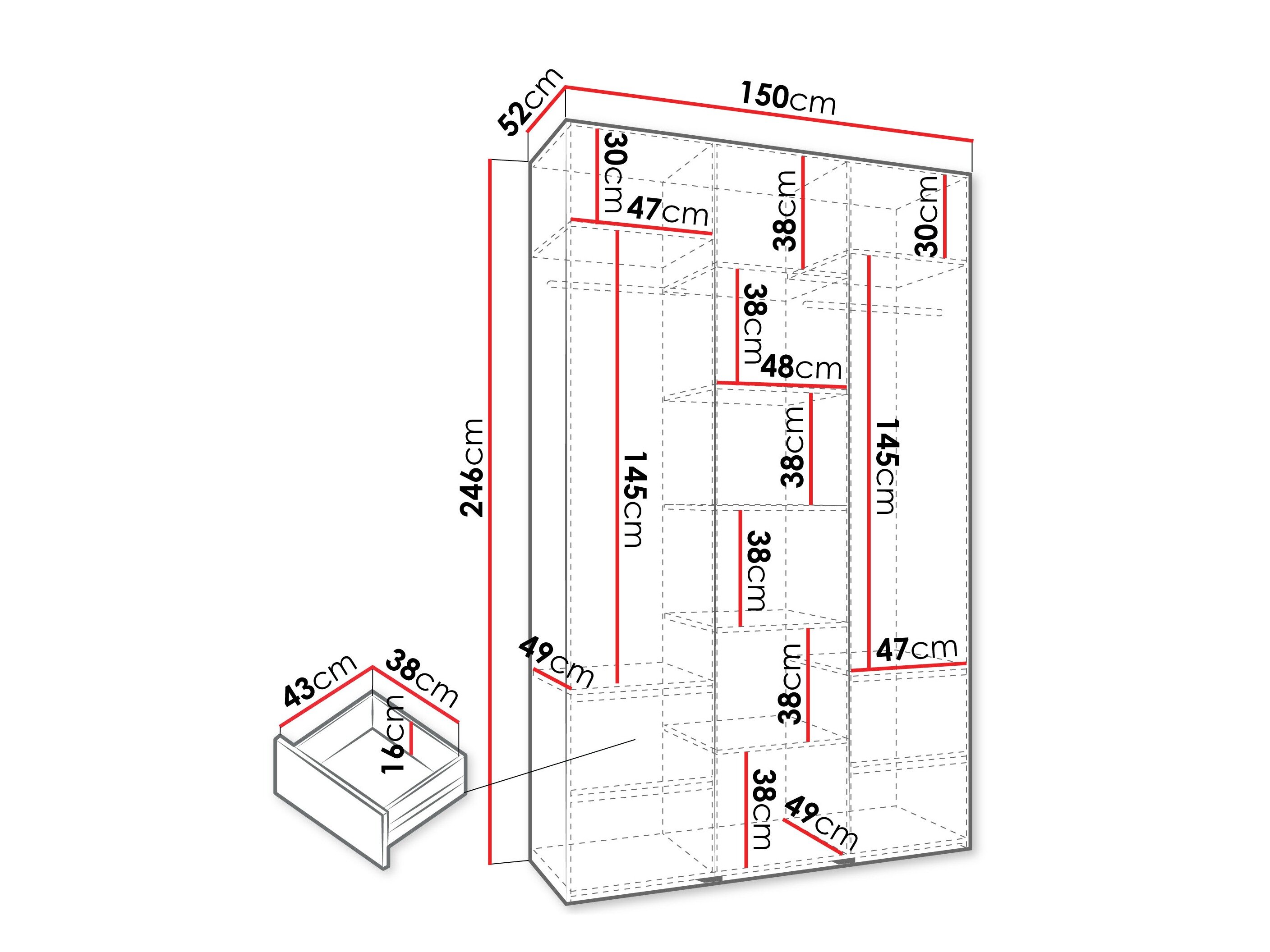 Garderobeskab Hartford 563 (Hvid)