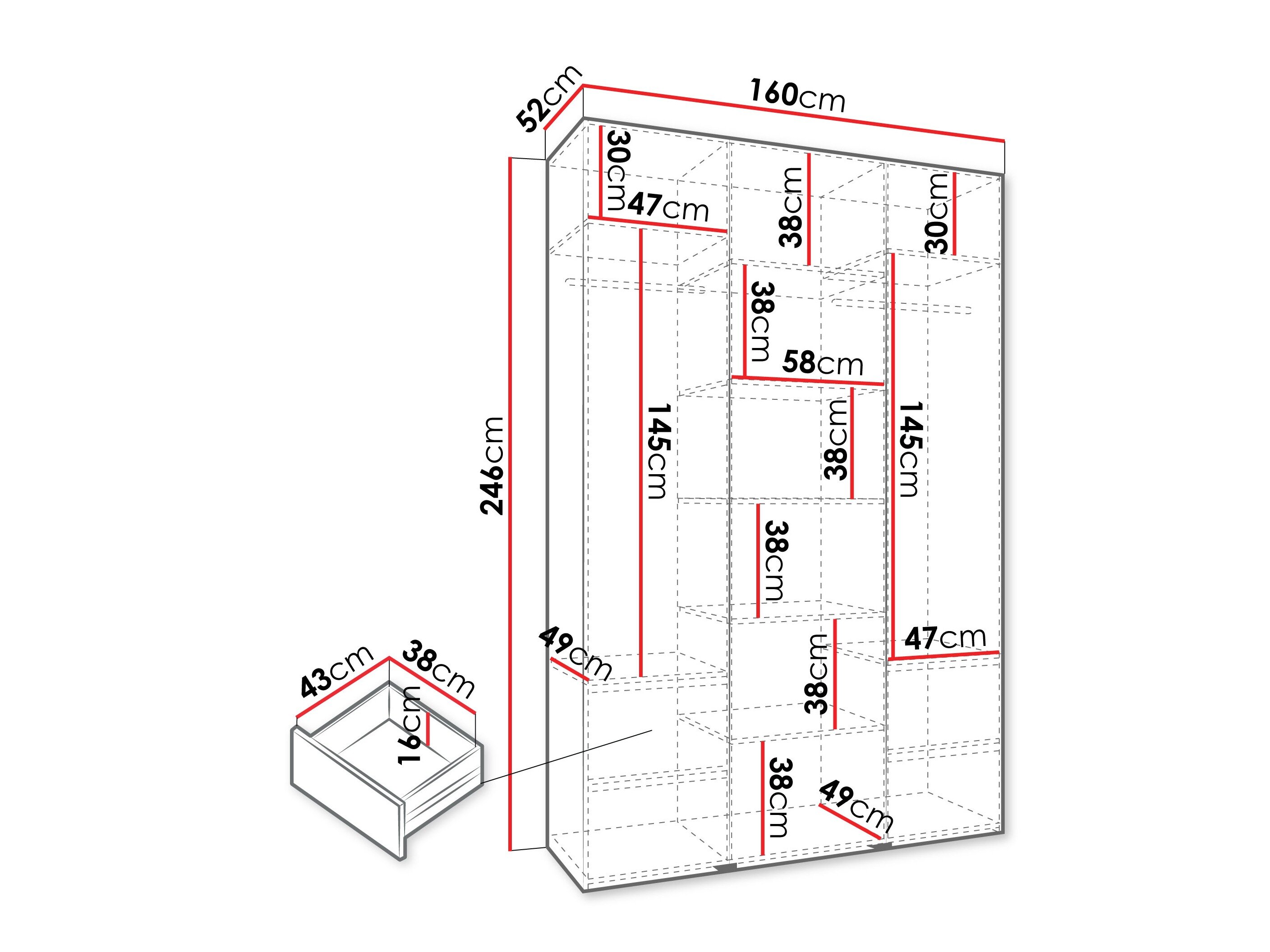 Garderobeskab Hartford 563 (Hvid)