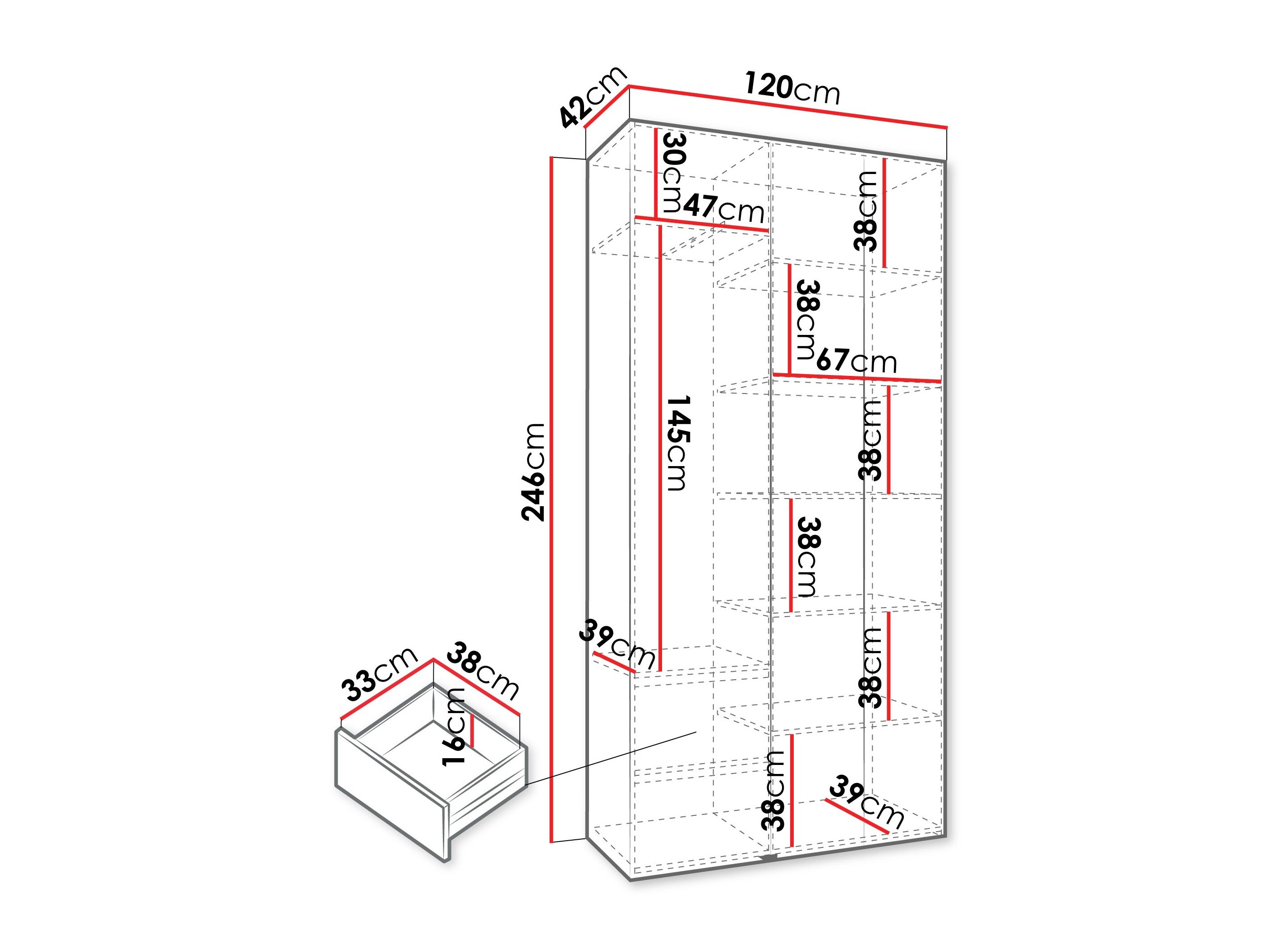 Garderobeskab Hartford 563 (Kashmir)