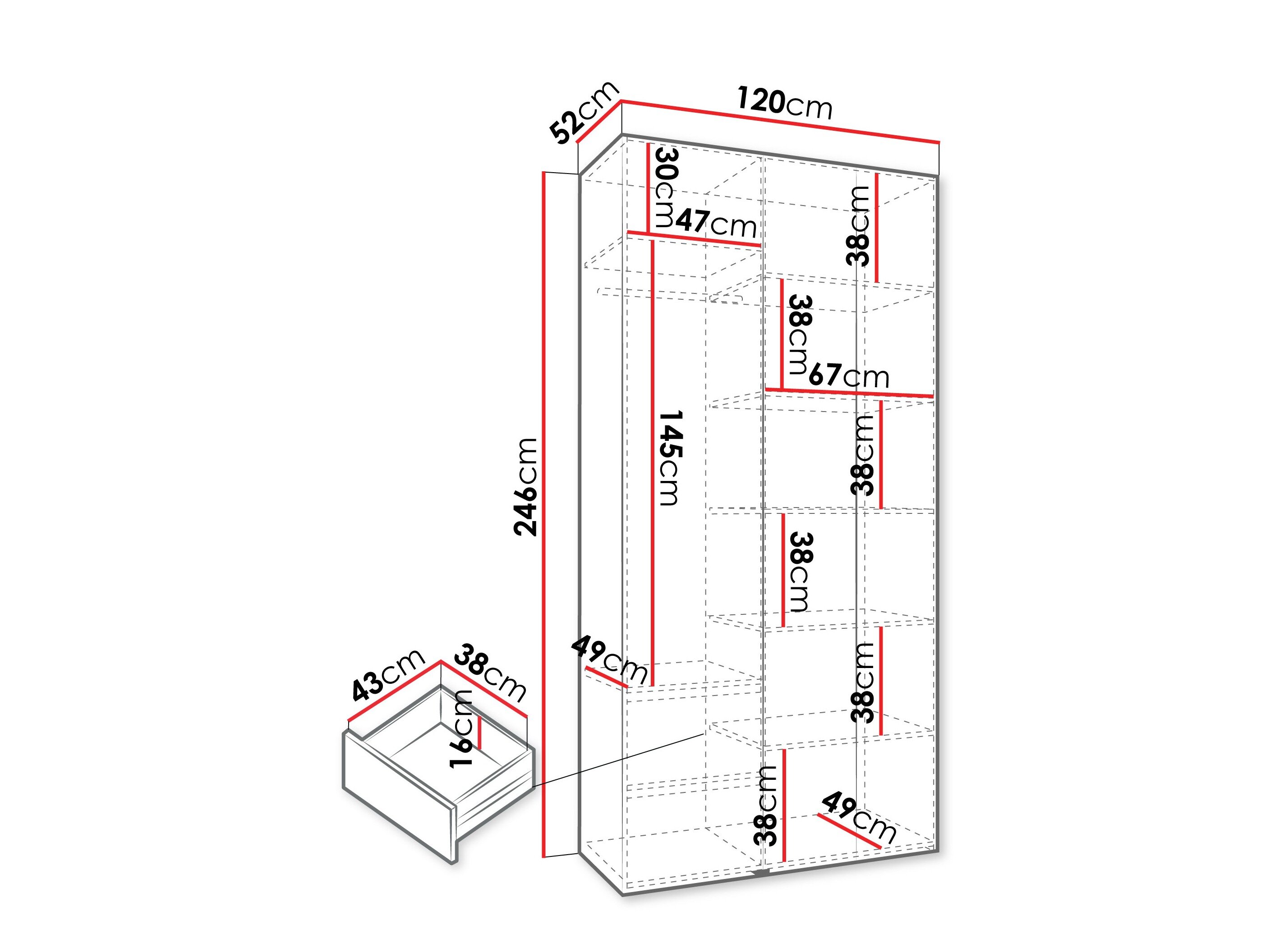 Garderobeskab Hartford 563 (Kashmir)