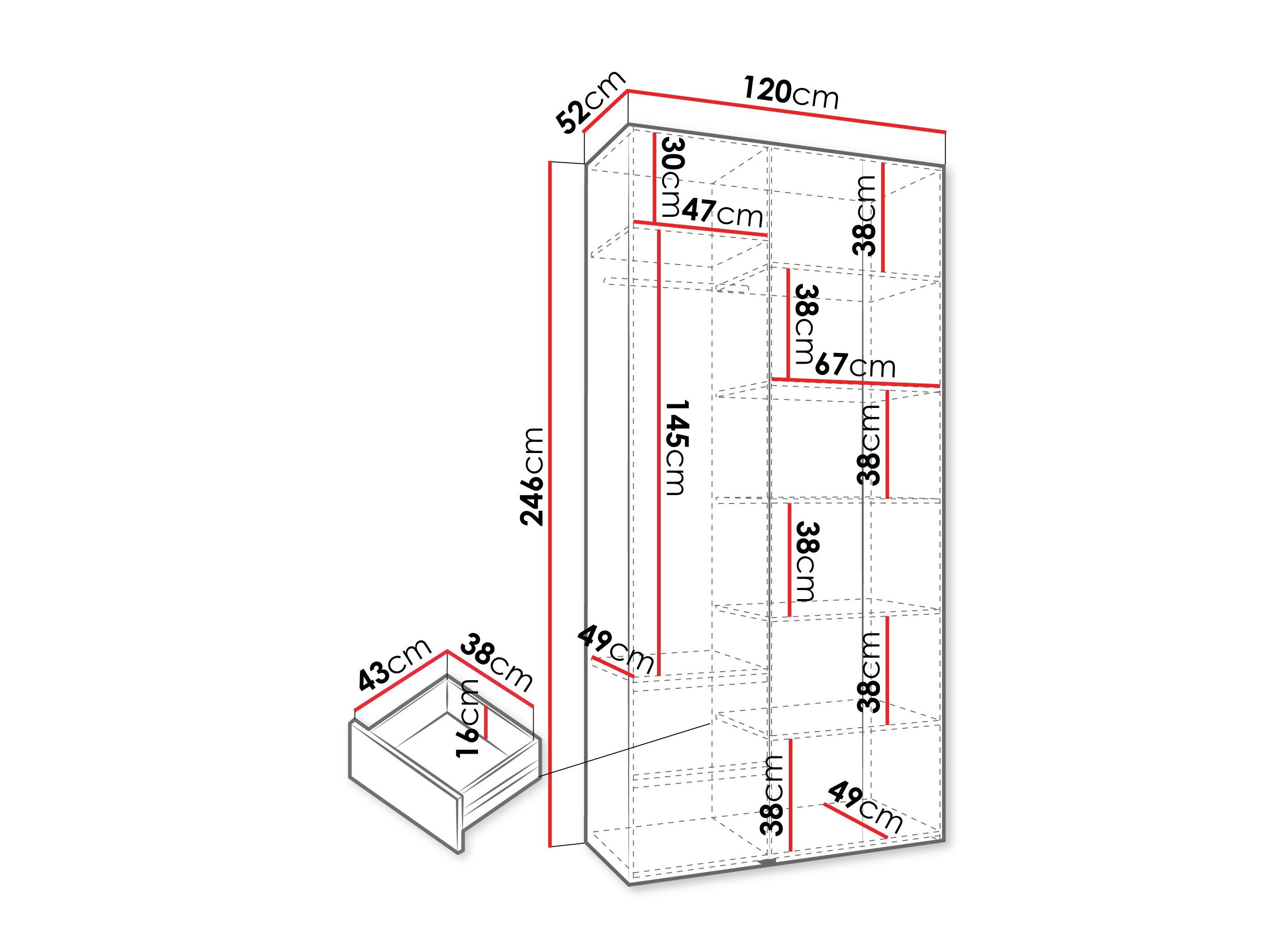 Garderobeskab Hartford 563 (Kashmir)