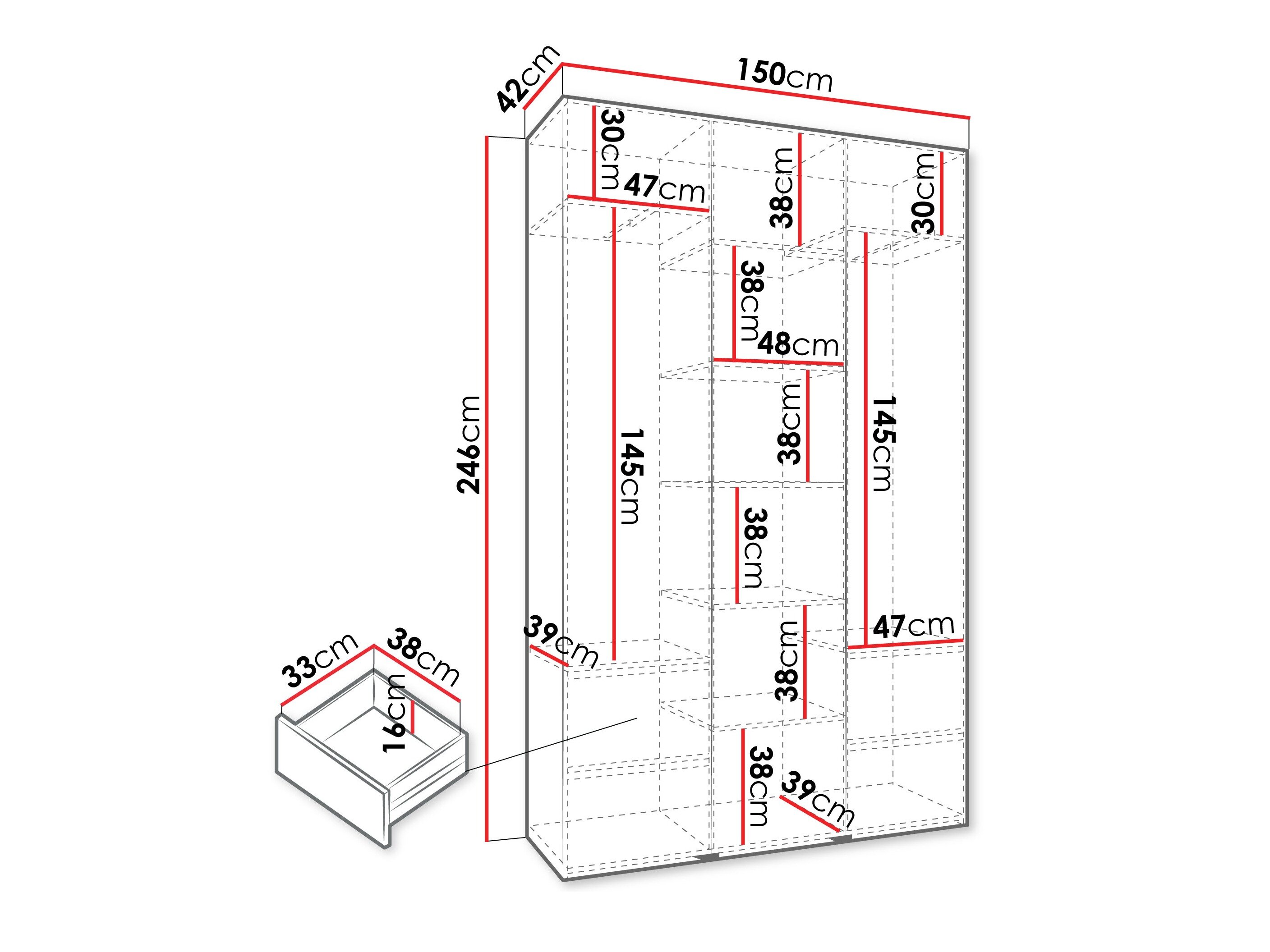 Garderobeskab Hartford 563 (Kashmir)