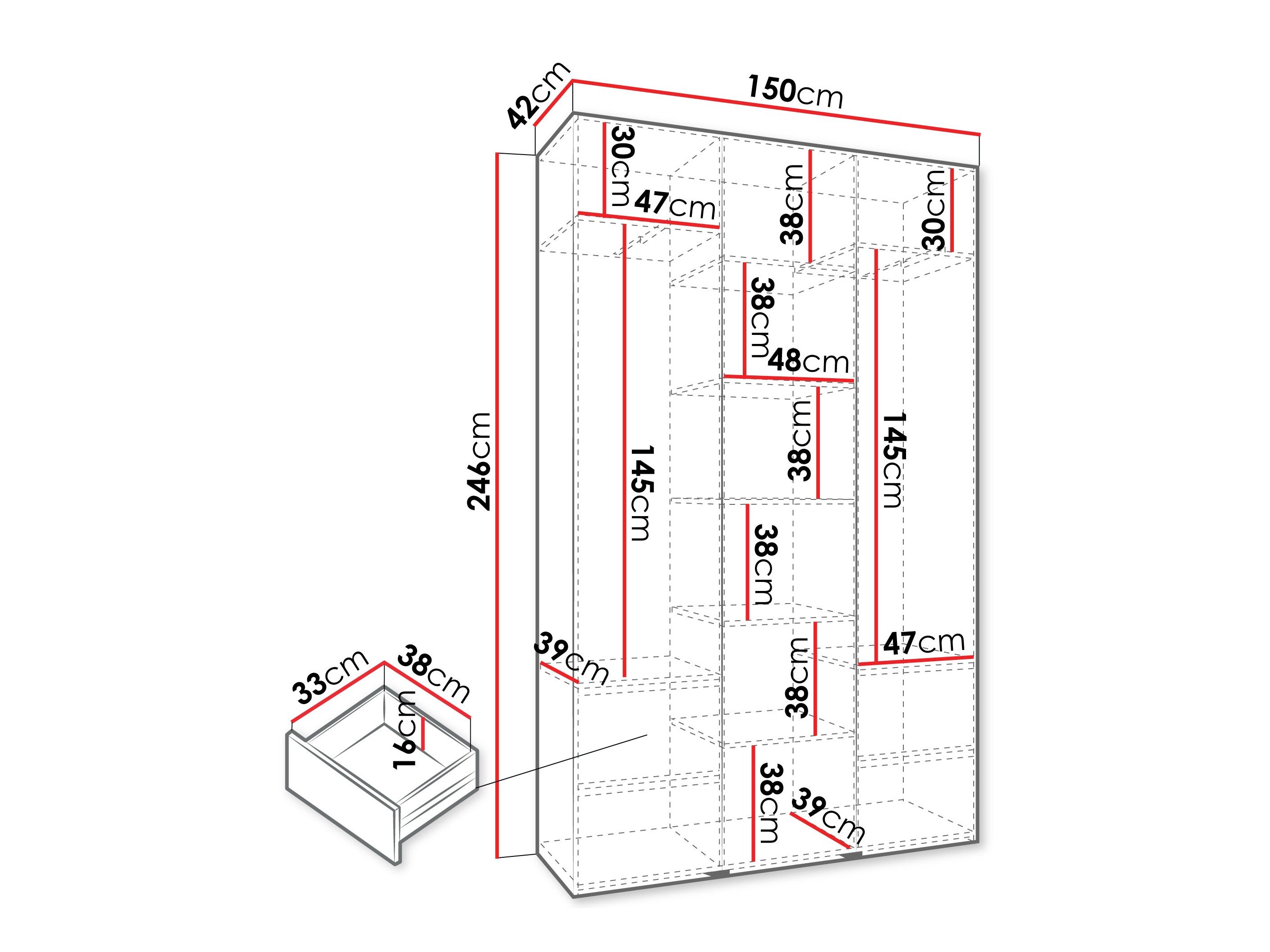 Garderobeskab Hartford 563 (Kashmir)