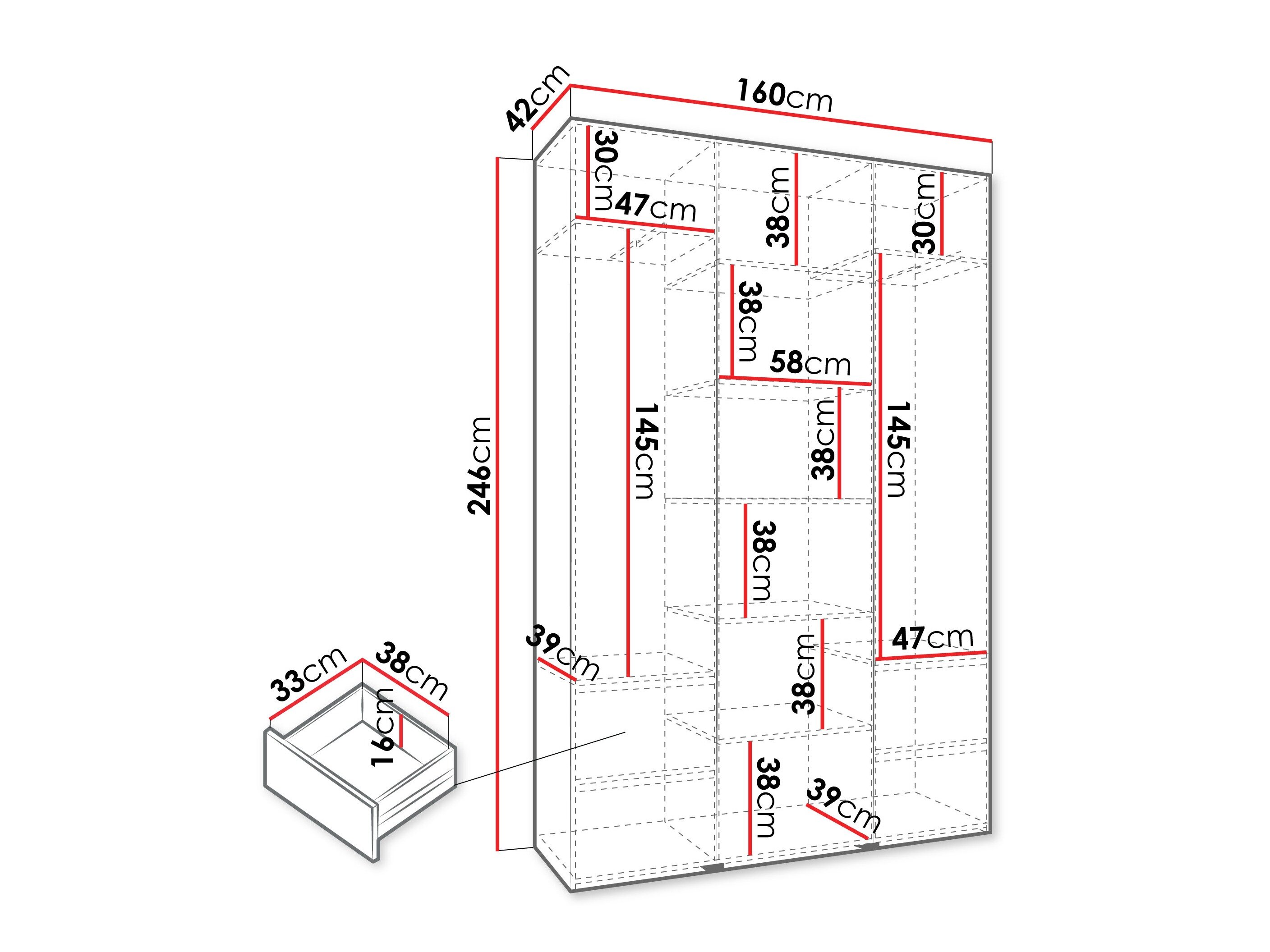 Garderobeskab Hartford 563 (Kashmir)