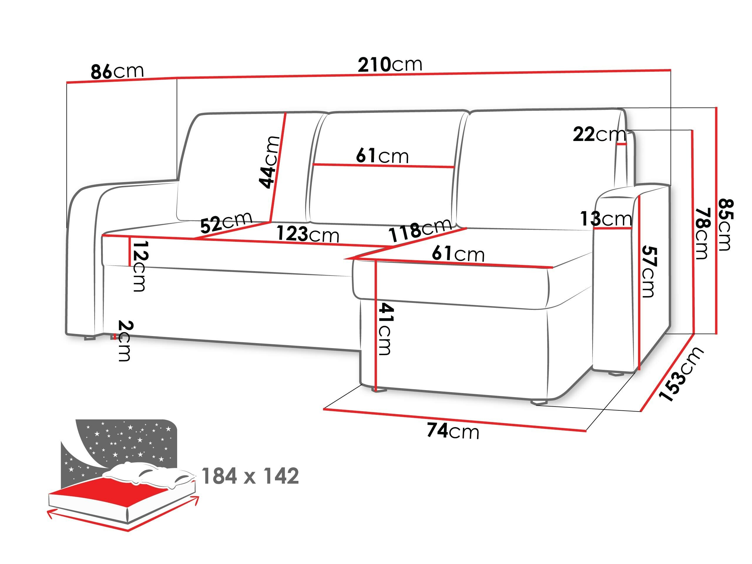 Hjørnesofa Rome 106 (Lux 05)