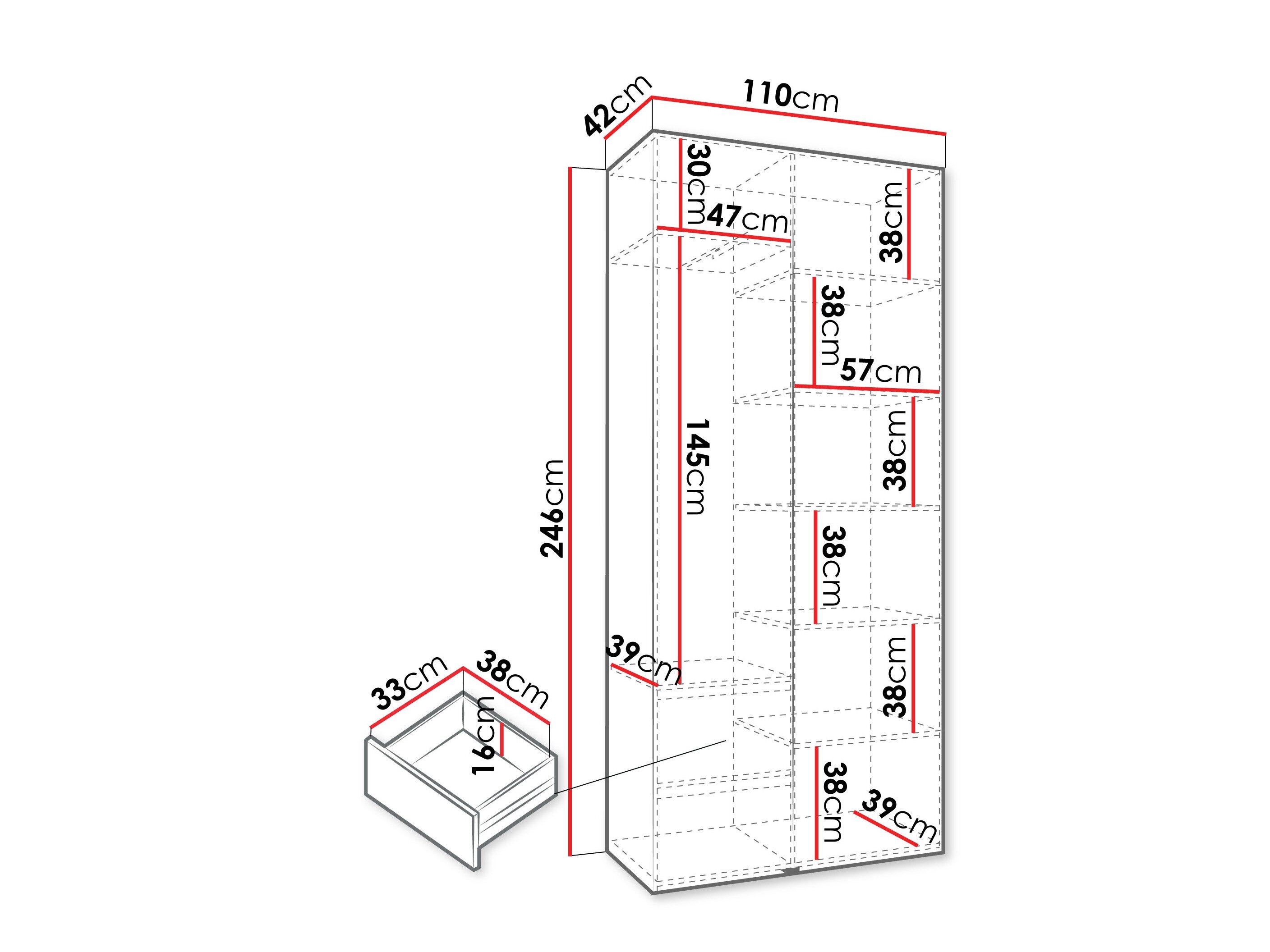 Kledingkast Hartford 562 (Wit)