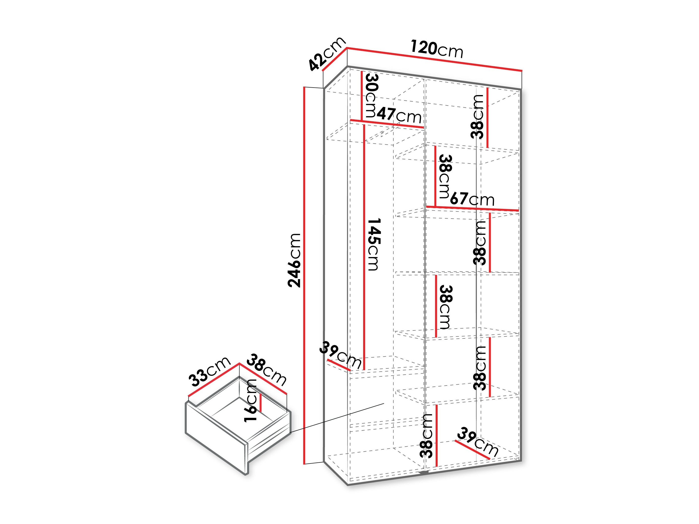Kledingkast Hartford 563 (Wit)